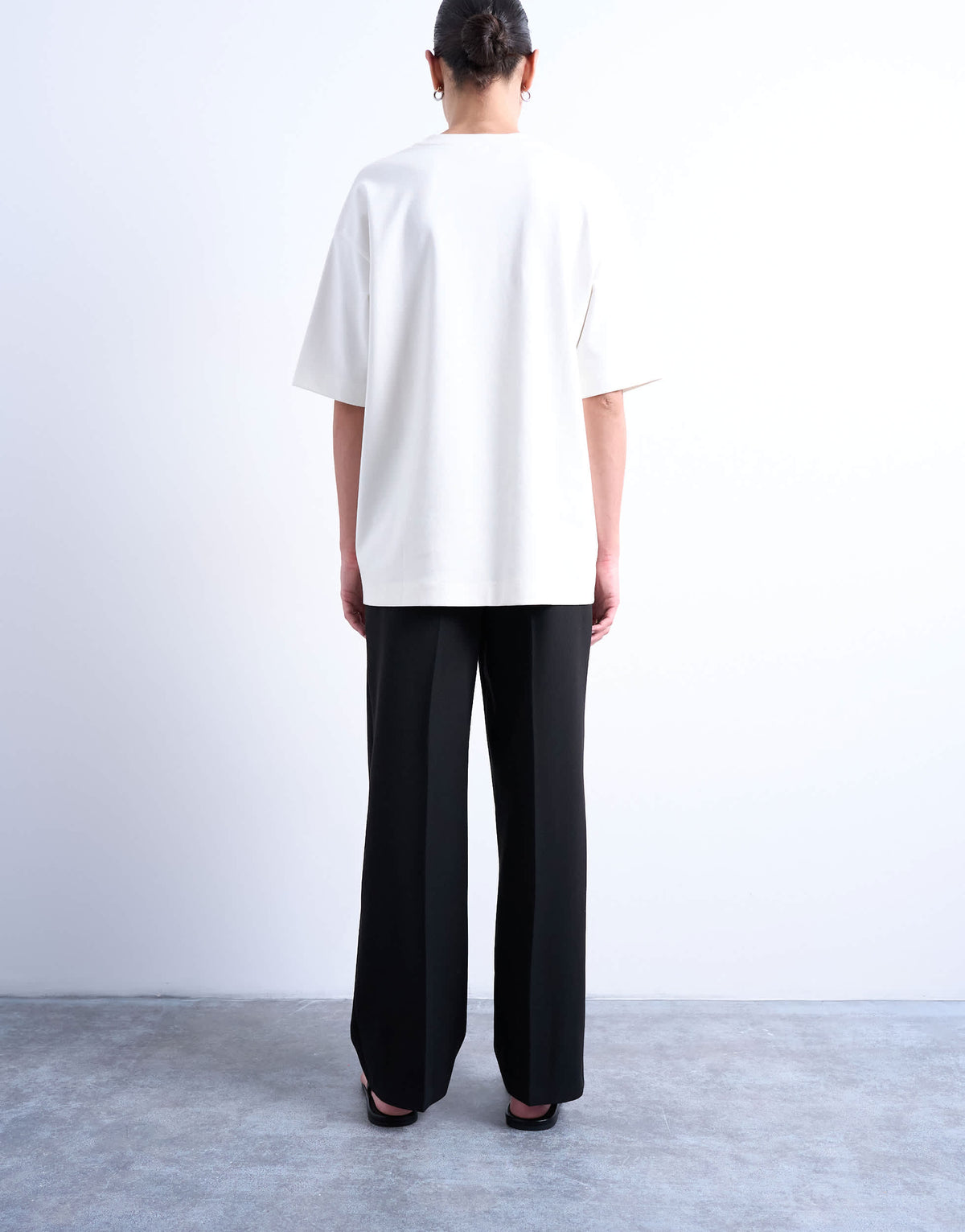 Topshop pleated straight leg trouser in black 