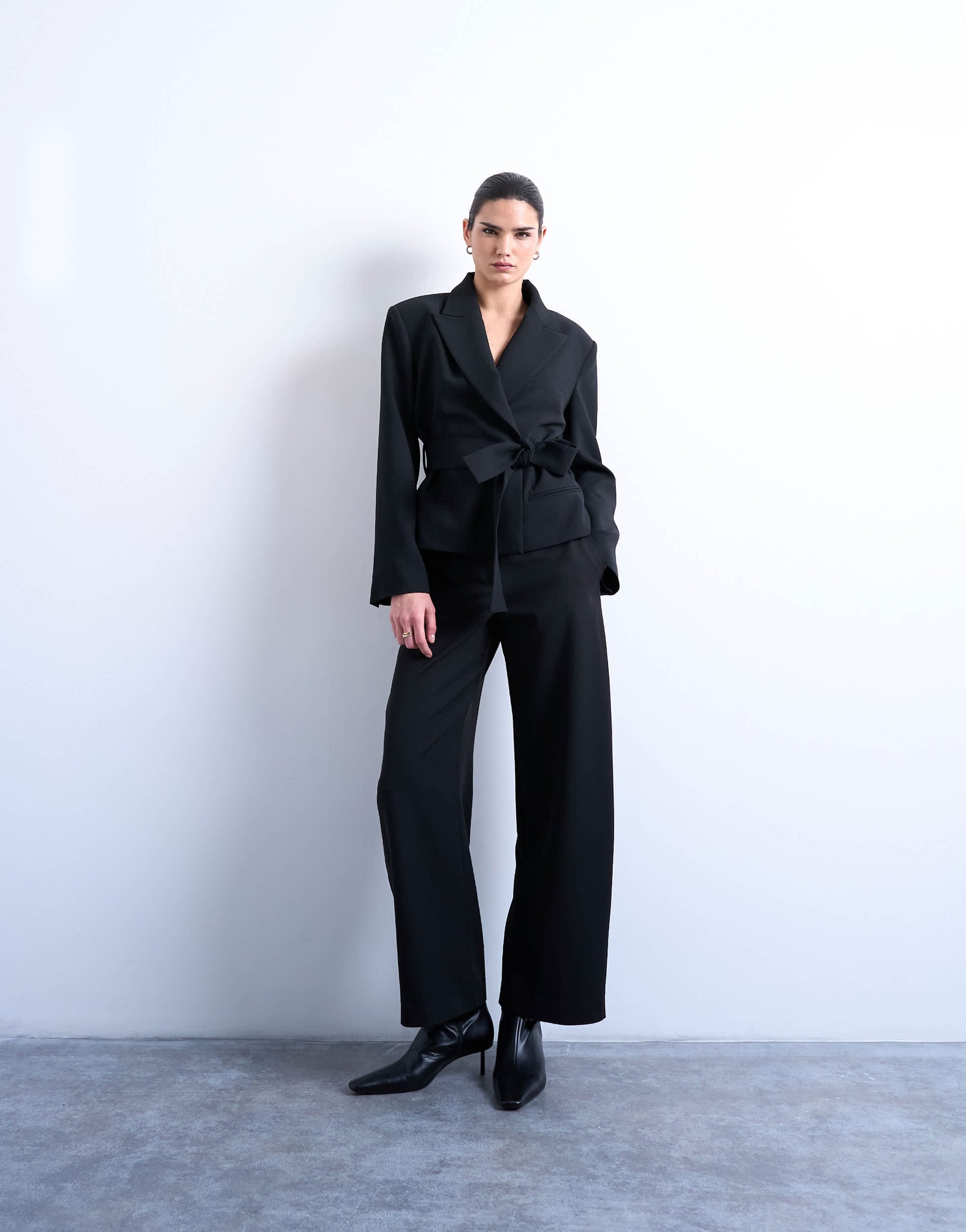 Topshop barrel leg trouser in black