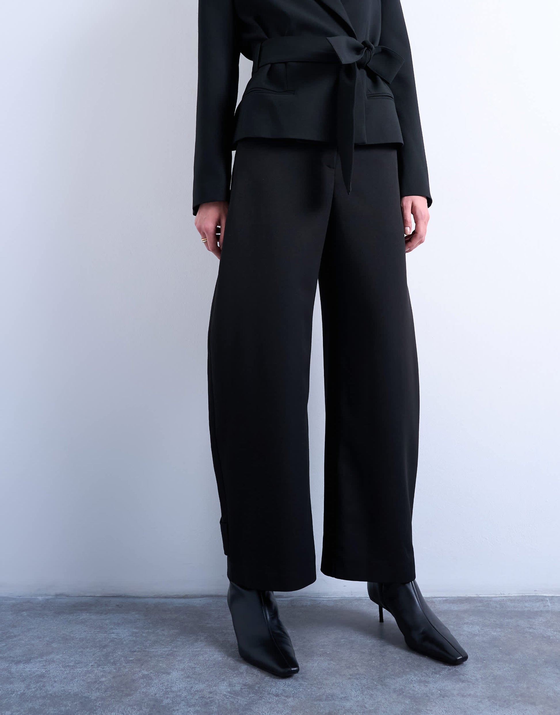 Topshop barrel leg trouser in black