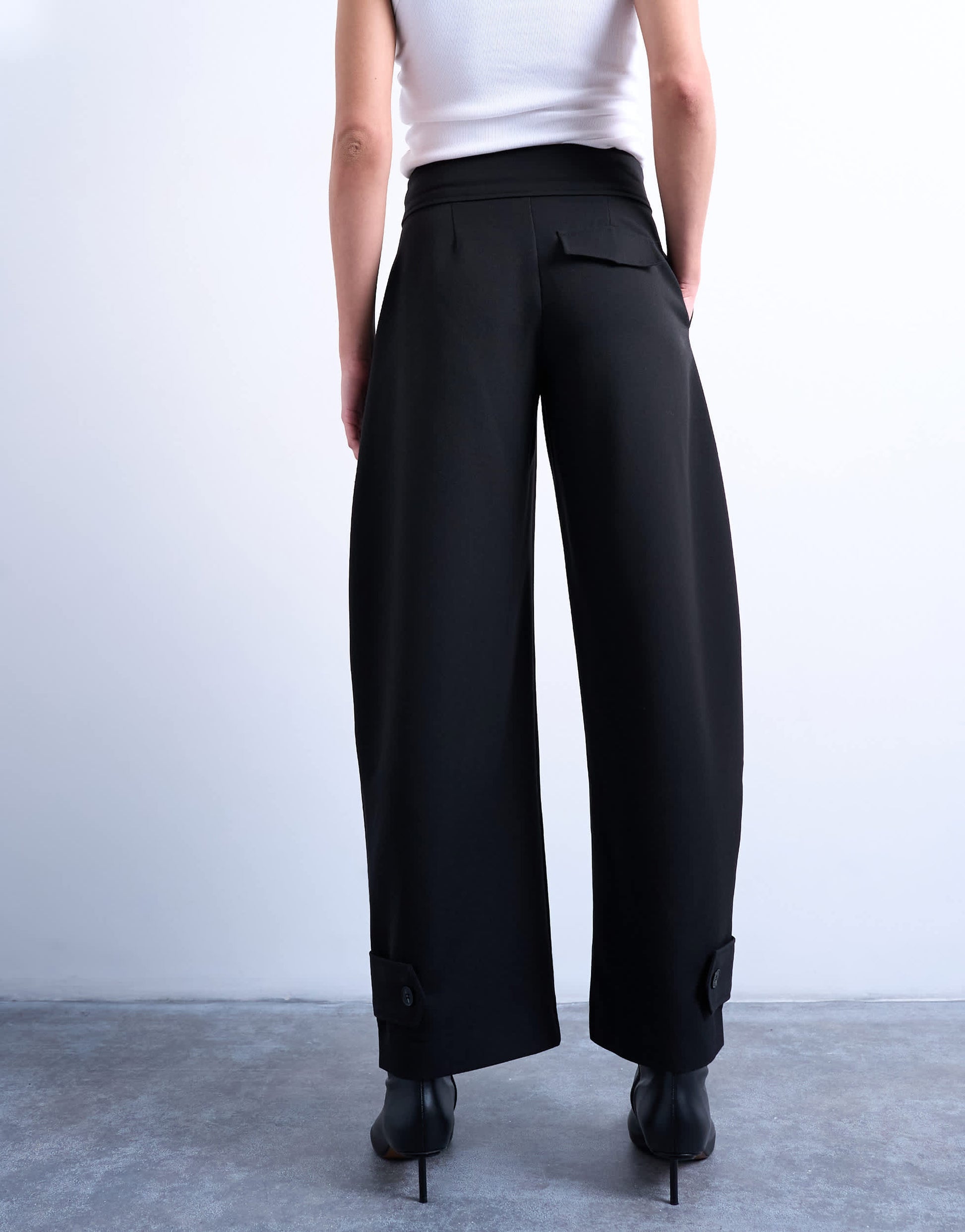 Topshop barrel leg trouser in black