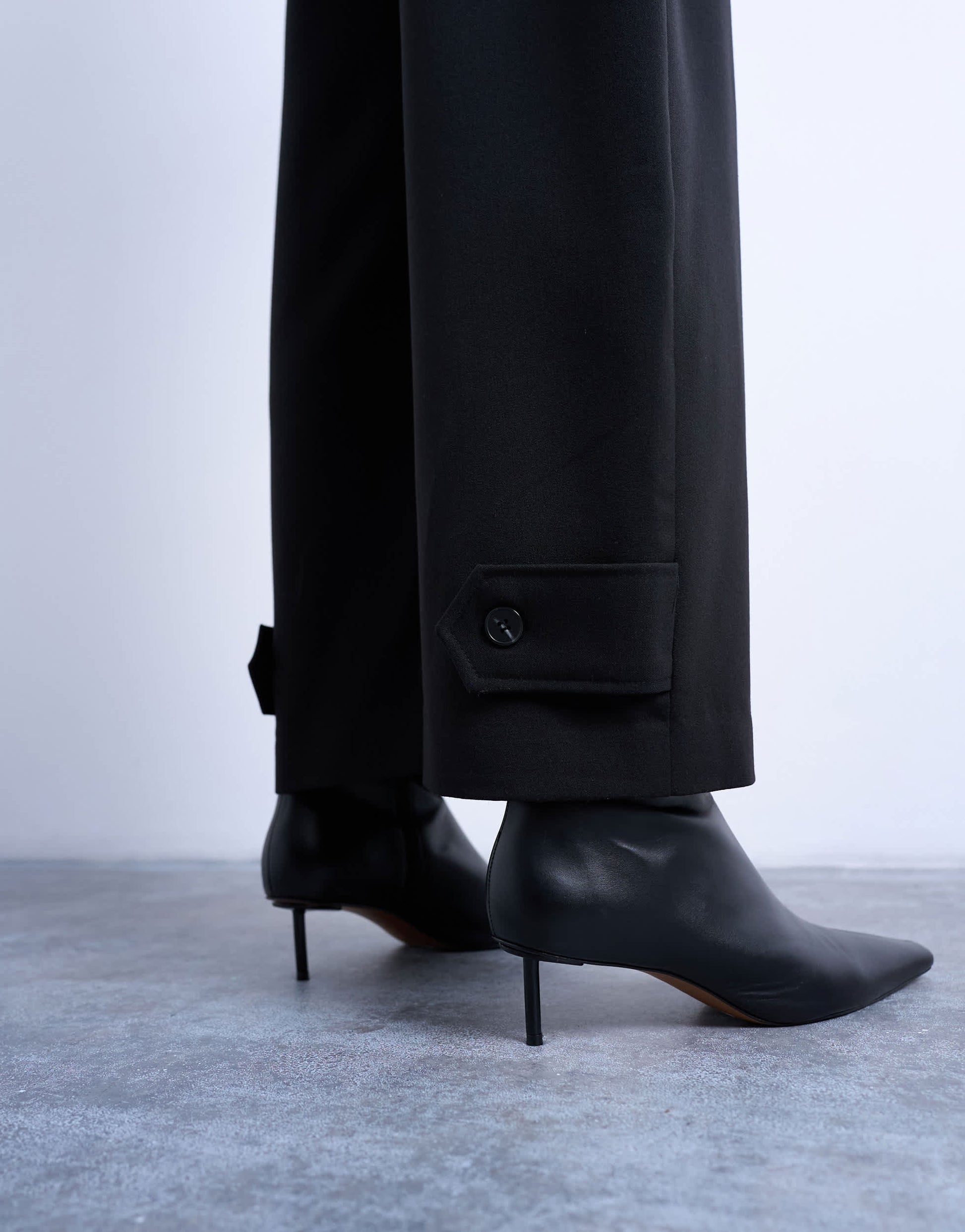 Topshop barrel leg trouser in black