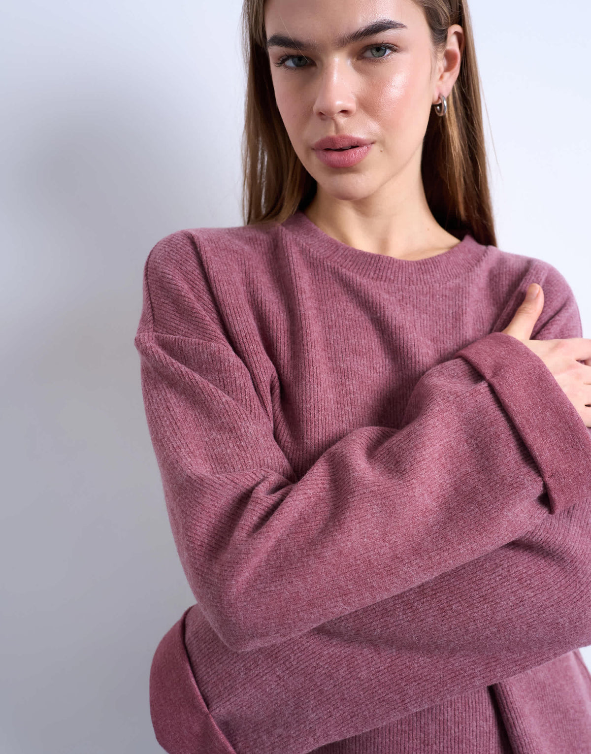 Topshop soft touch wide sleeve skater tee in fig