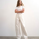 Topshop barrel mid rise jean in bone