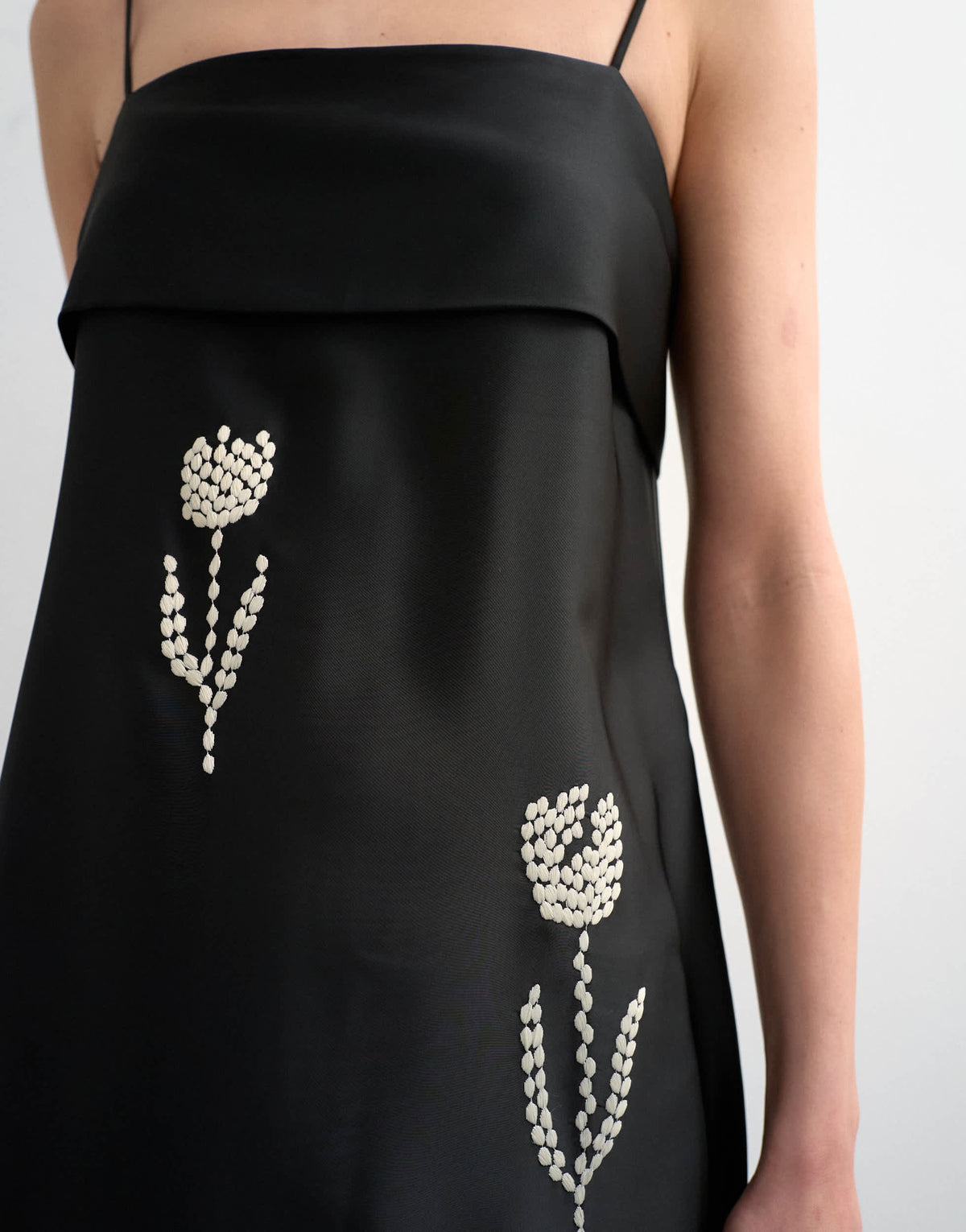 Topshop lapel bust maxi dress with embroidered flowers in black