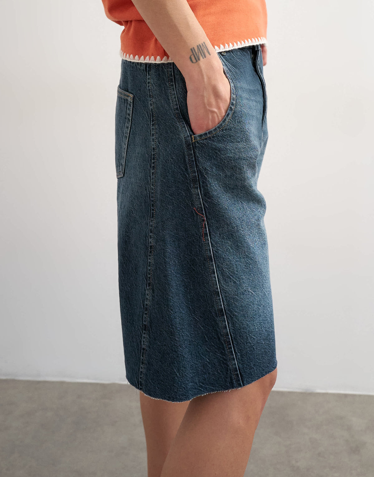 Topshop barrel jort in blue black