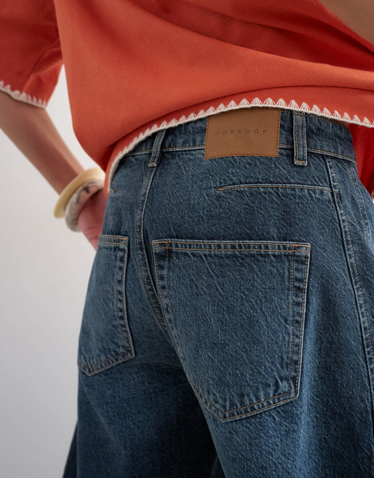 Topshop barrel jort in blue black