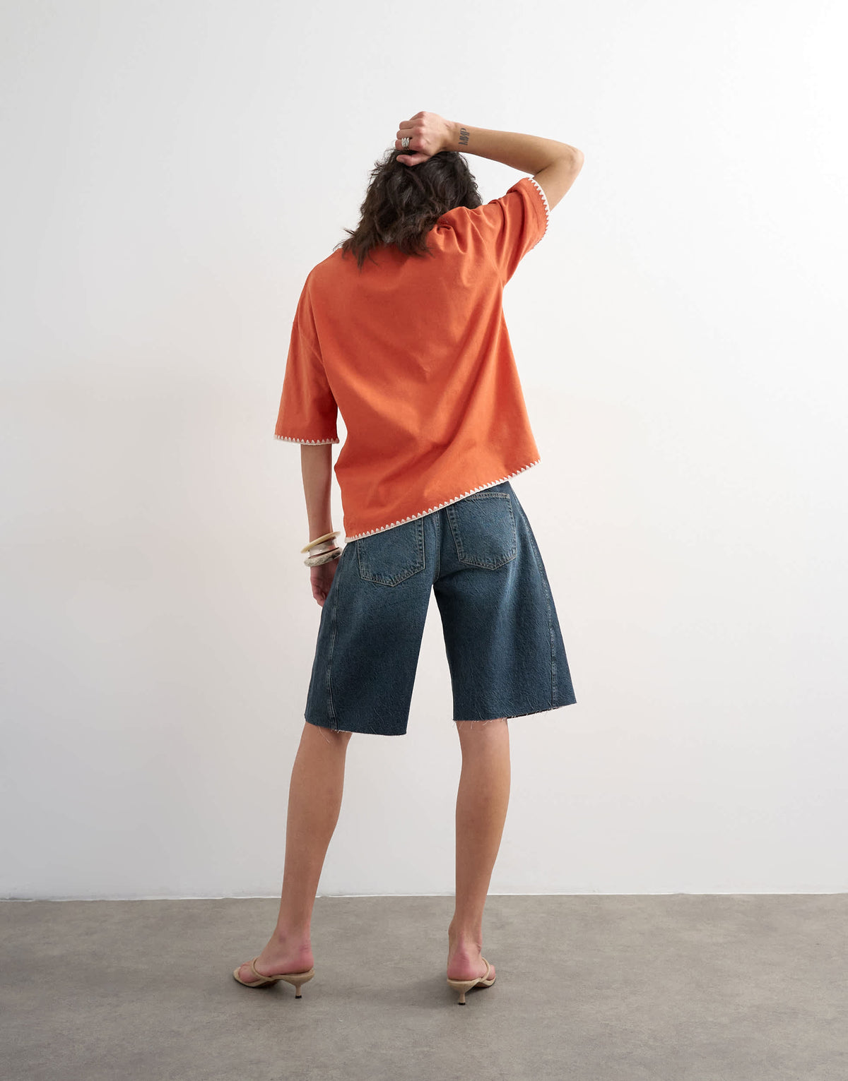 Topshop barrel jort in blue black