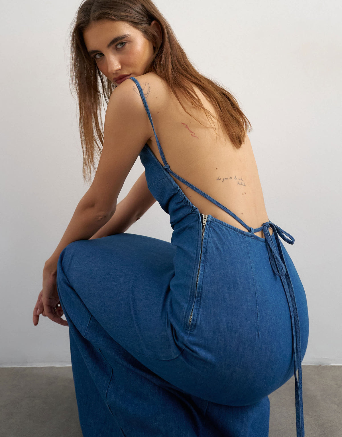 Topshop ruched backless maxi dress in rich blue