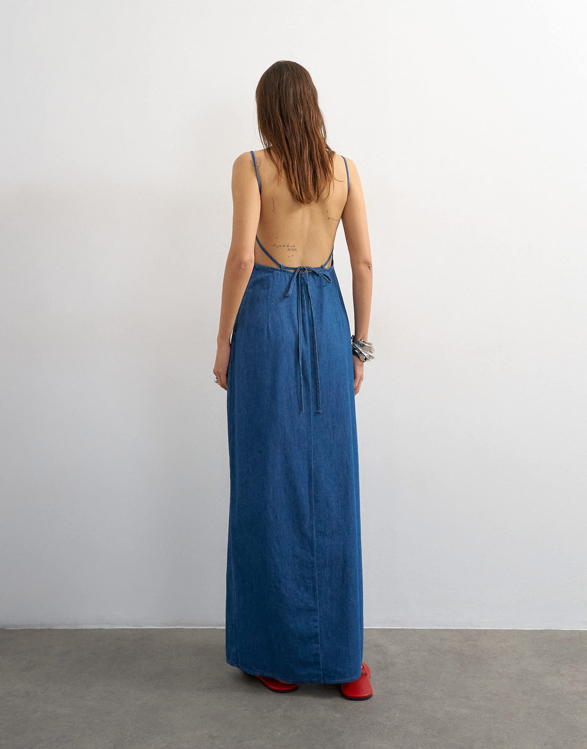 Topshop ruched backless maxi dress in rich blue