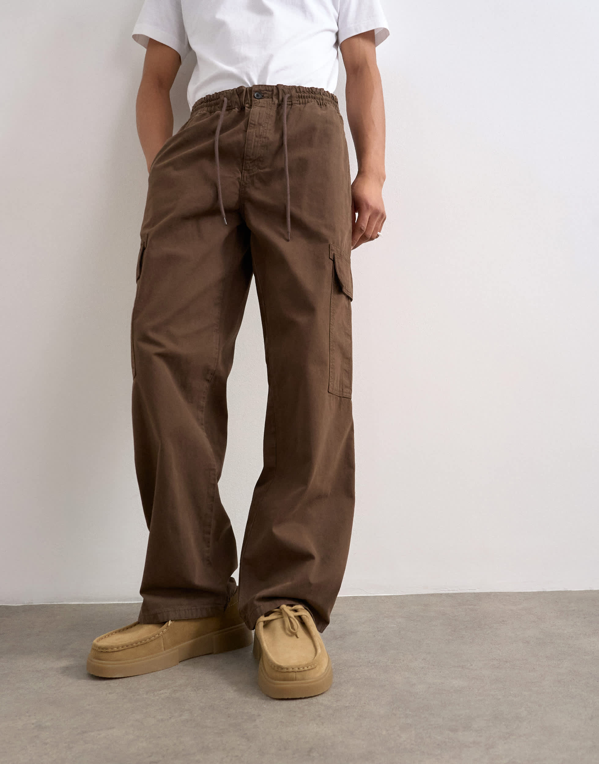 Pantalon cargo ample marron Topman