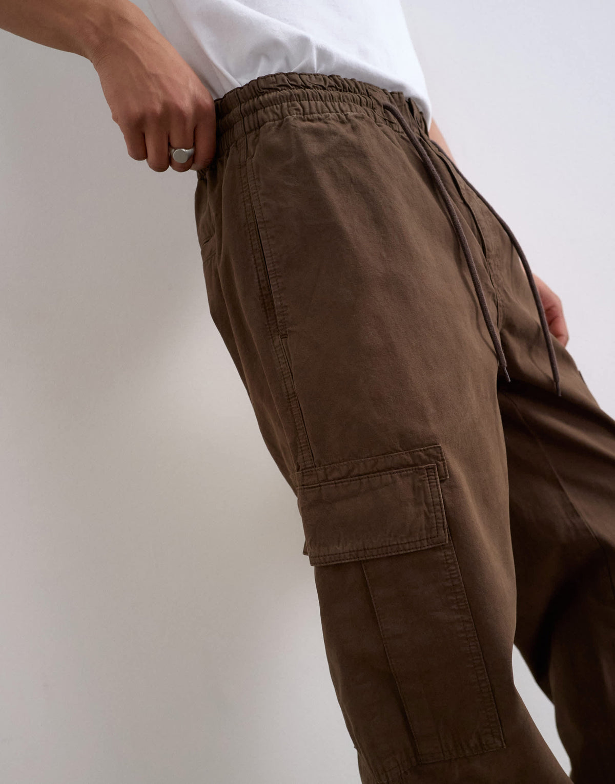 Topman baggy cargo trouser in brown