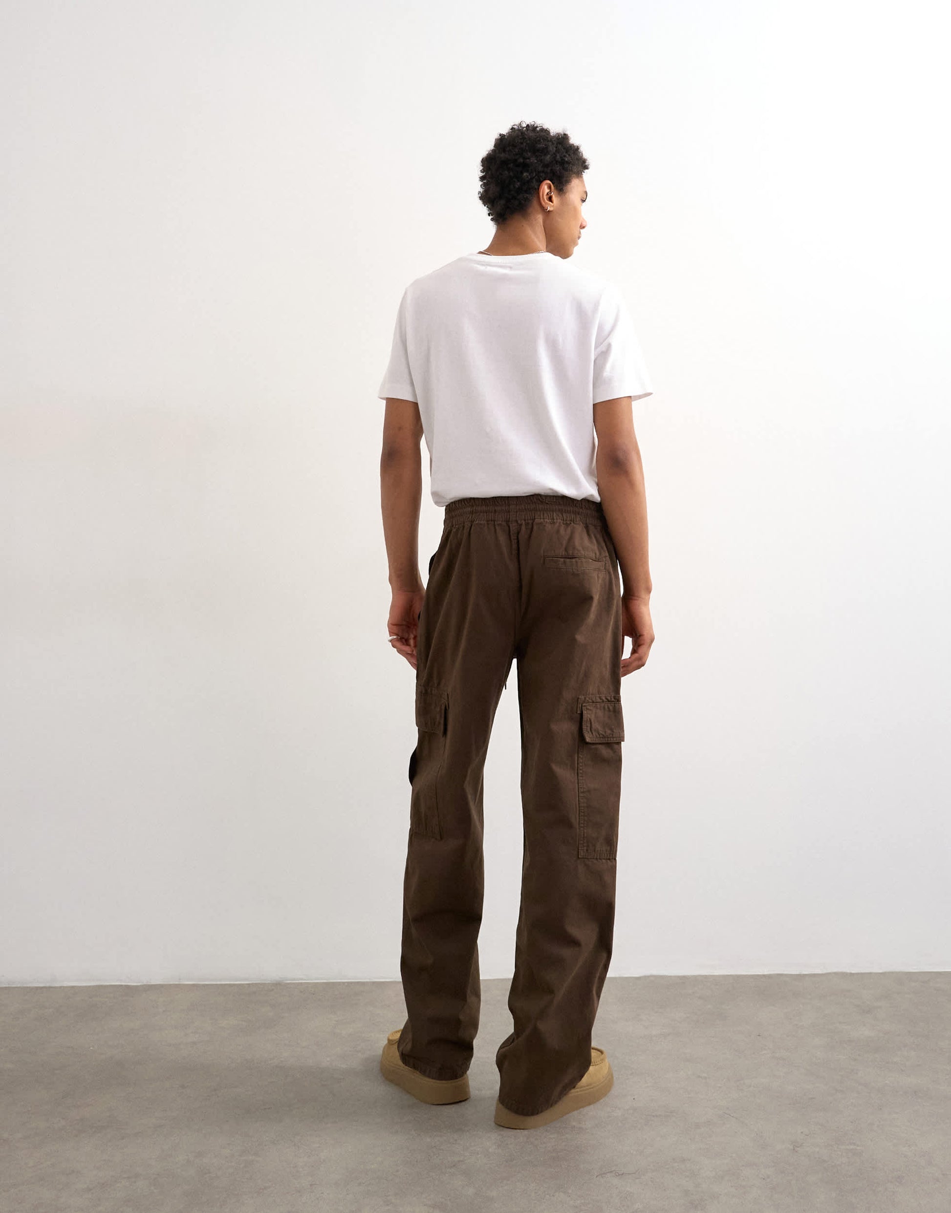 Topman baggy cargo trouser in brown