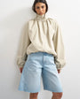 Topshop pleated funnel neck anorak in stone