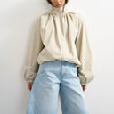 Topshop pleated funnel neck anorak in stone