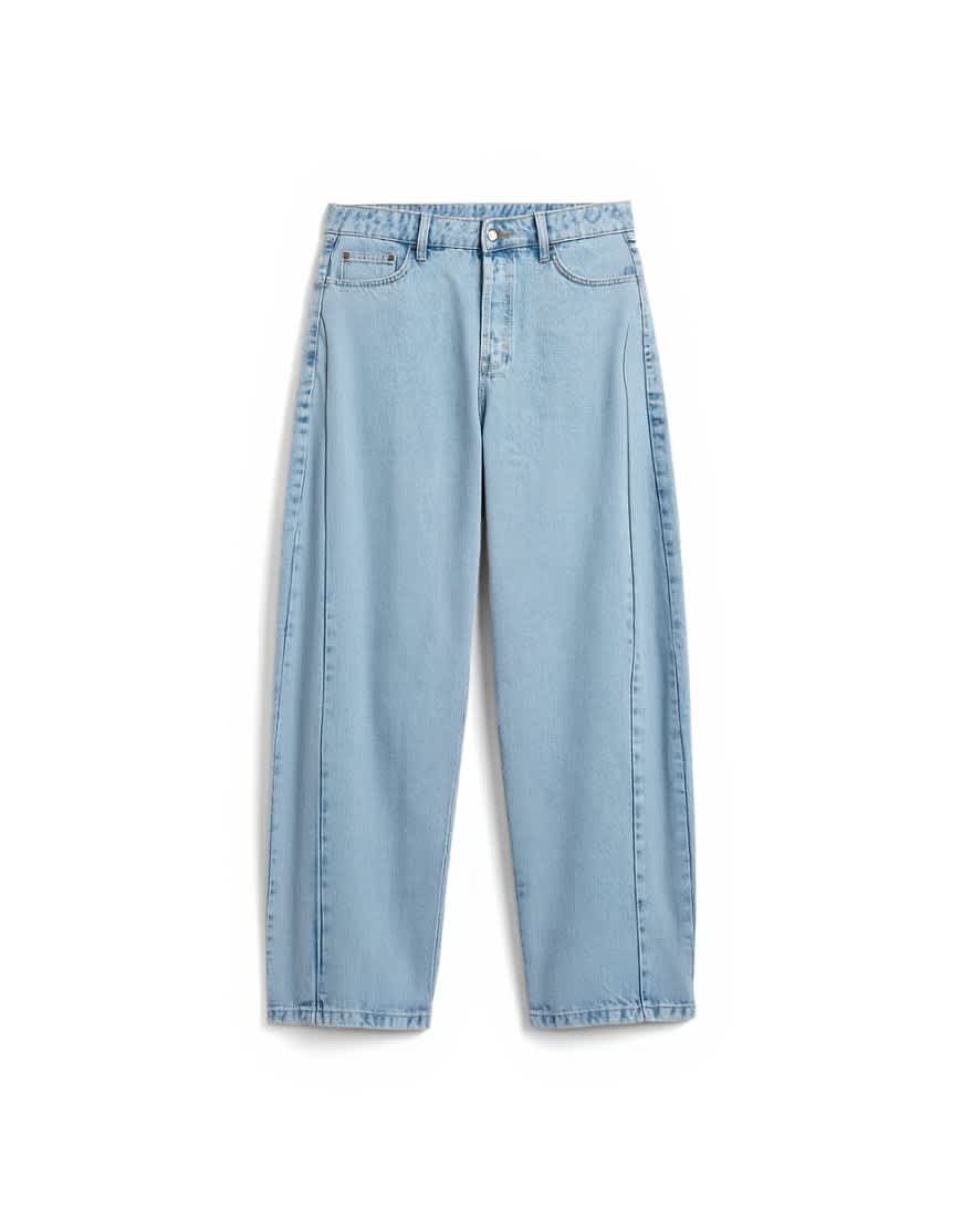 Topman rigid barrel jean in light wash