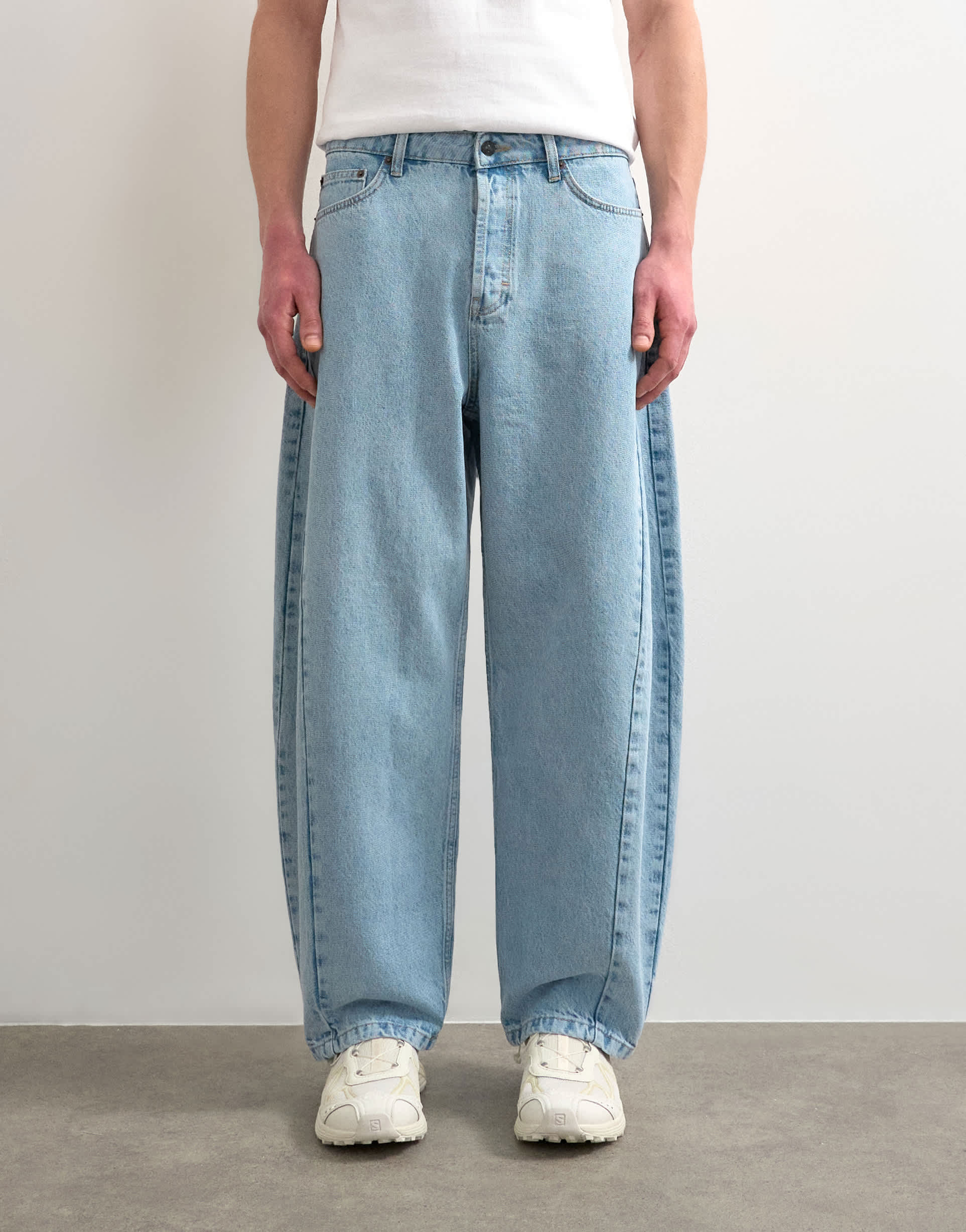 Topman Rigid Barrel Jeans in heller Waschung