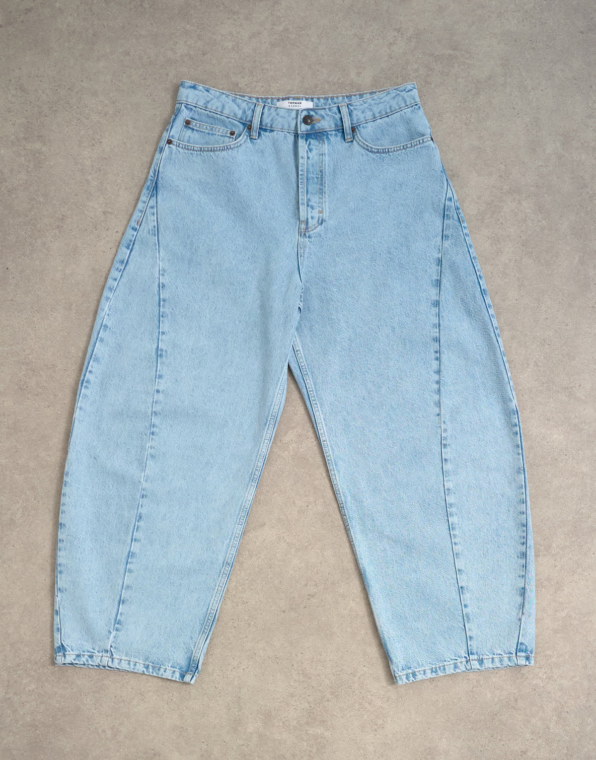 Topman rigid barrel jean in light wash