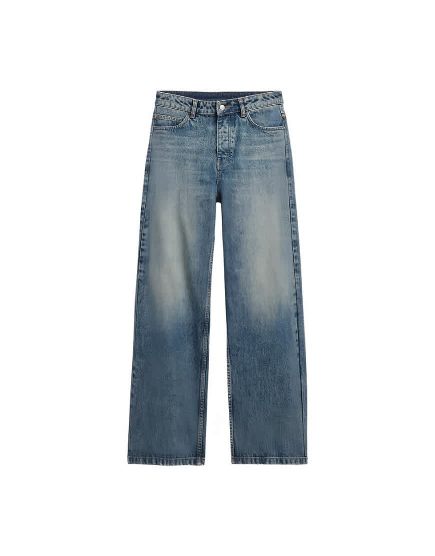 Topman rigid baggy jean in mid wash tint