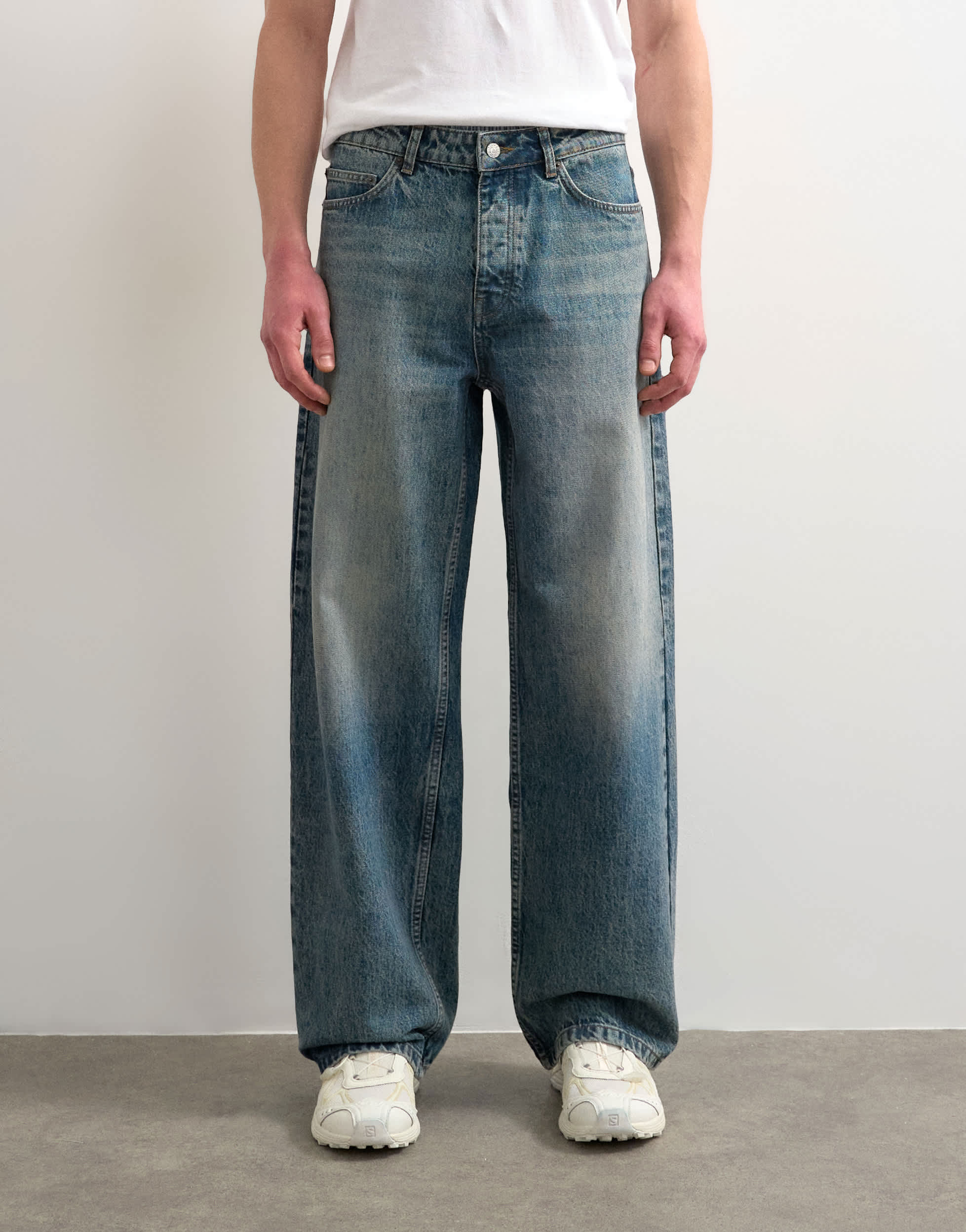 Topman rigid Baggy Jeans in mittlerer Waschung