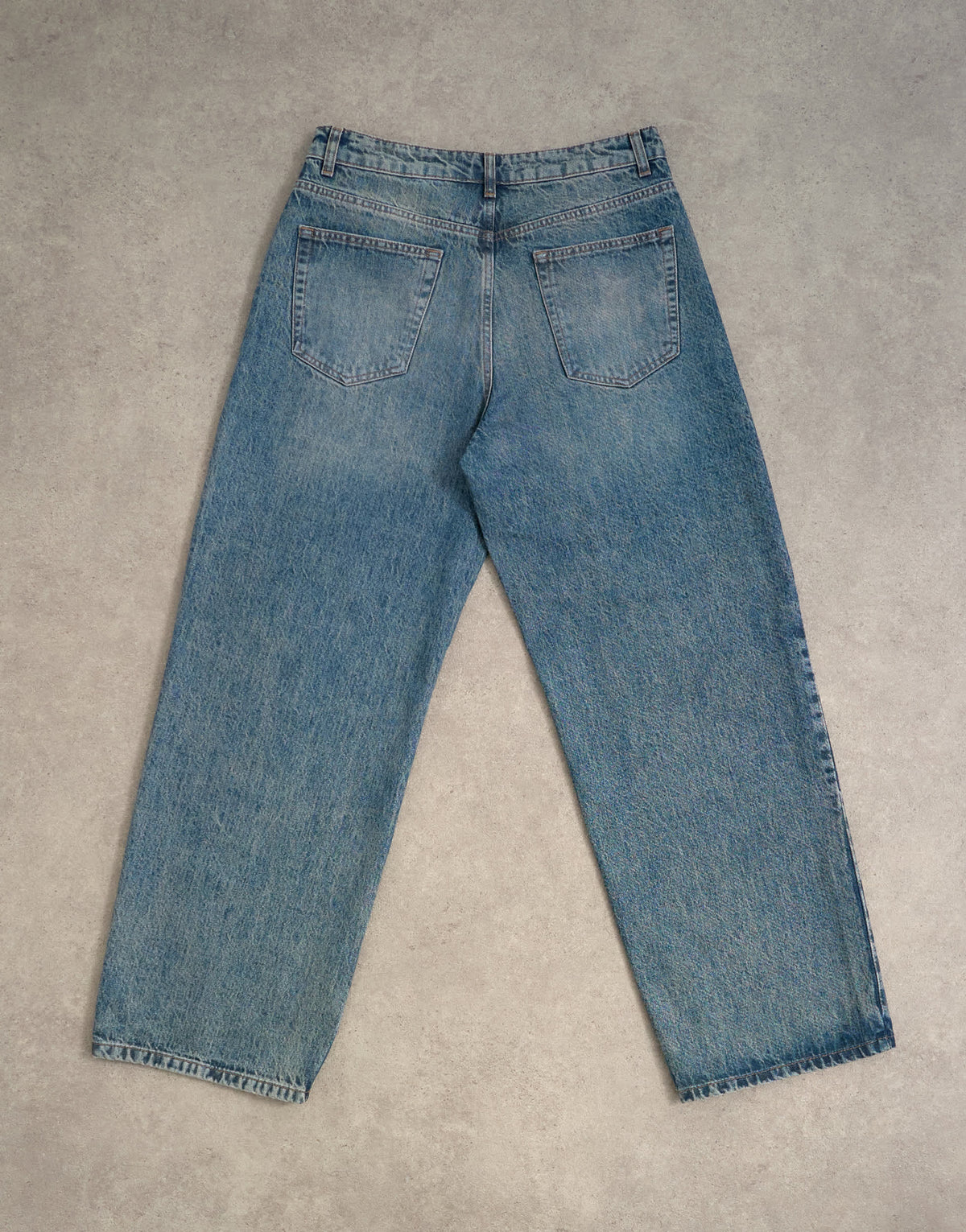 Topman rigid baggy jean in mid wash tint