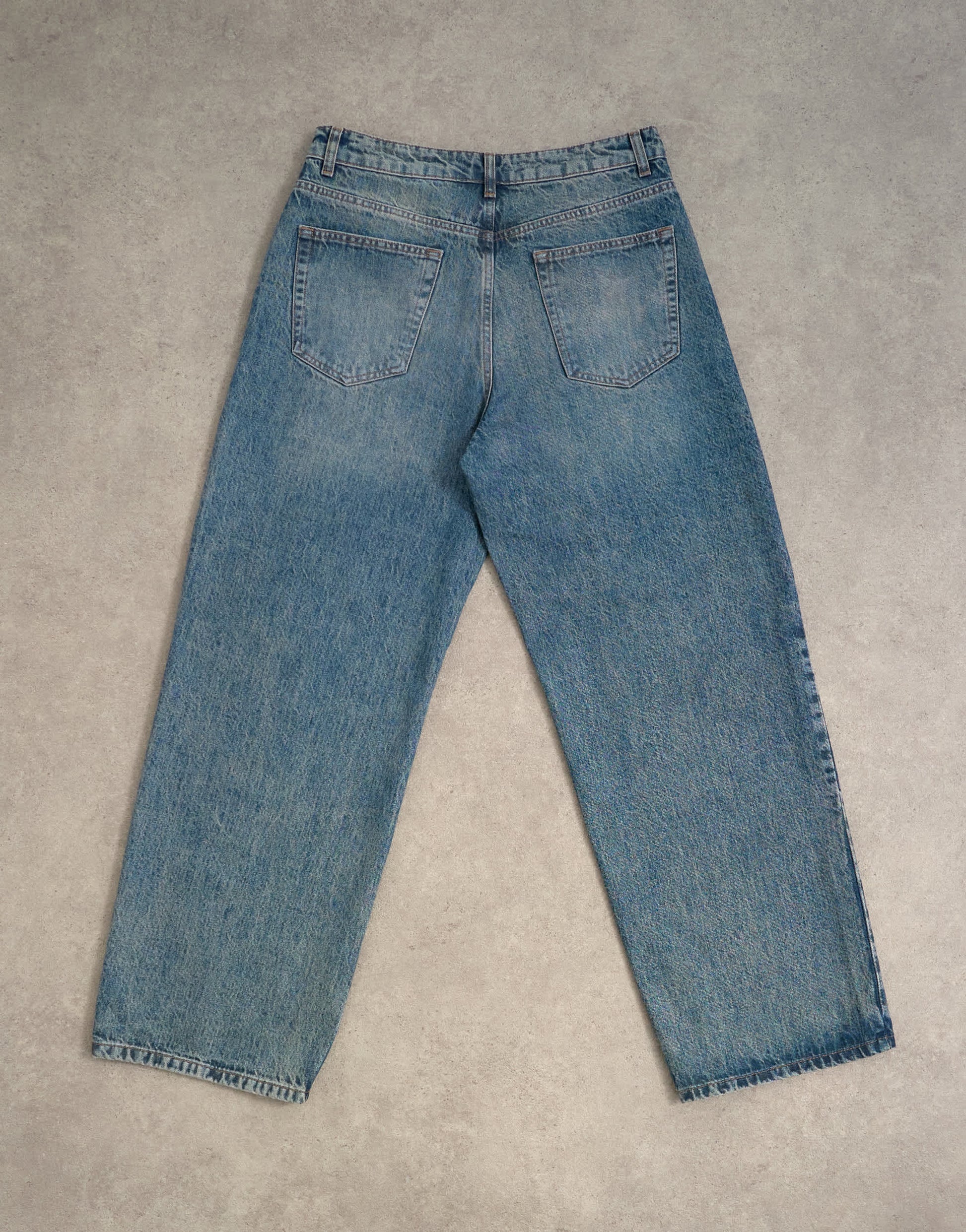 Topman rigid baggy jean in mid wash tint