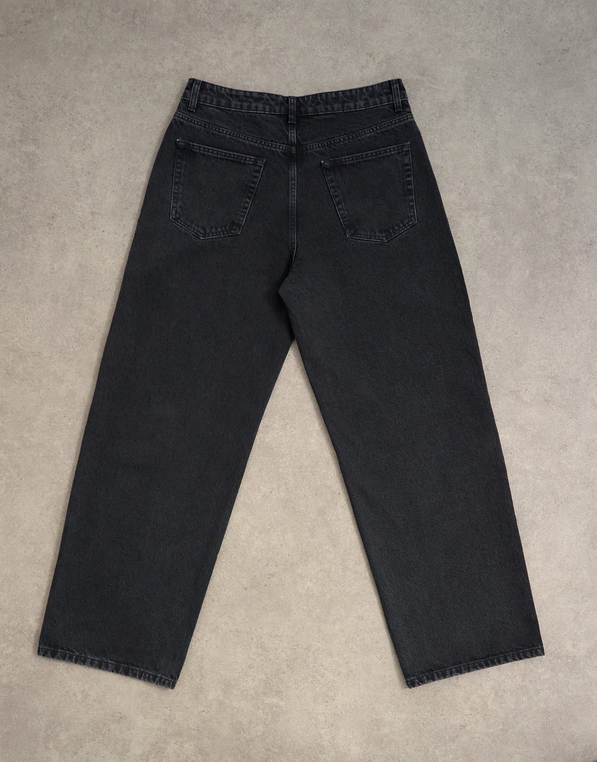 Topman rigid baggy jean in washed black