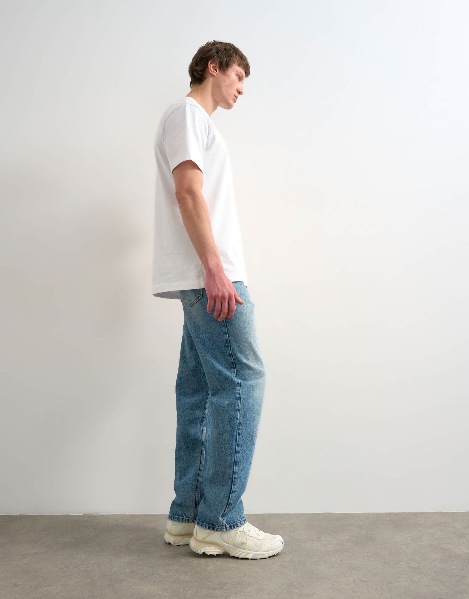 Topman rigid straight jean in mid wash