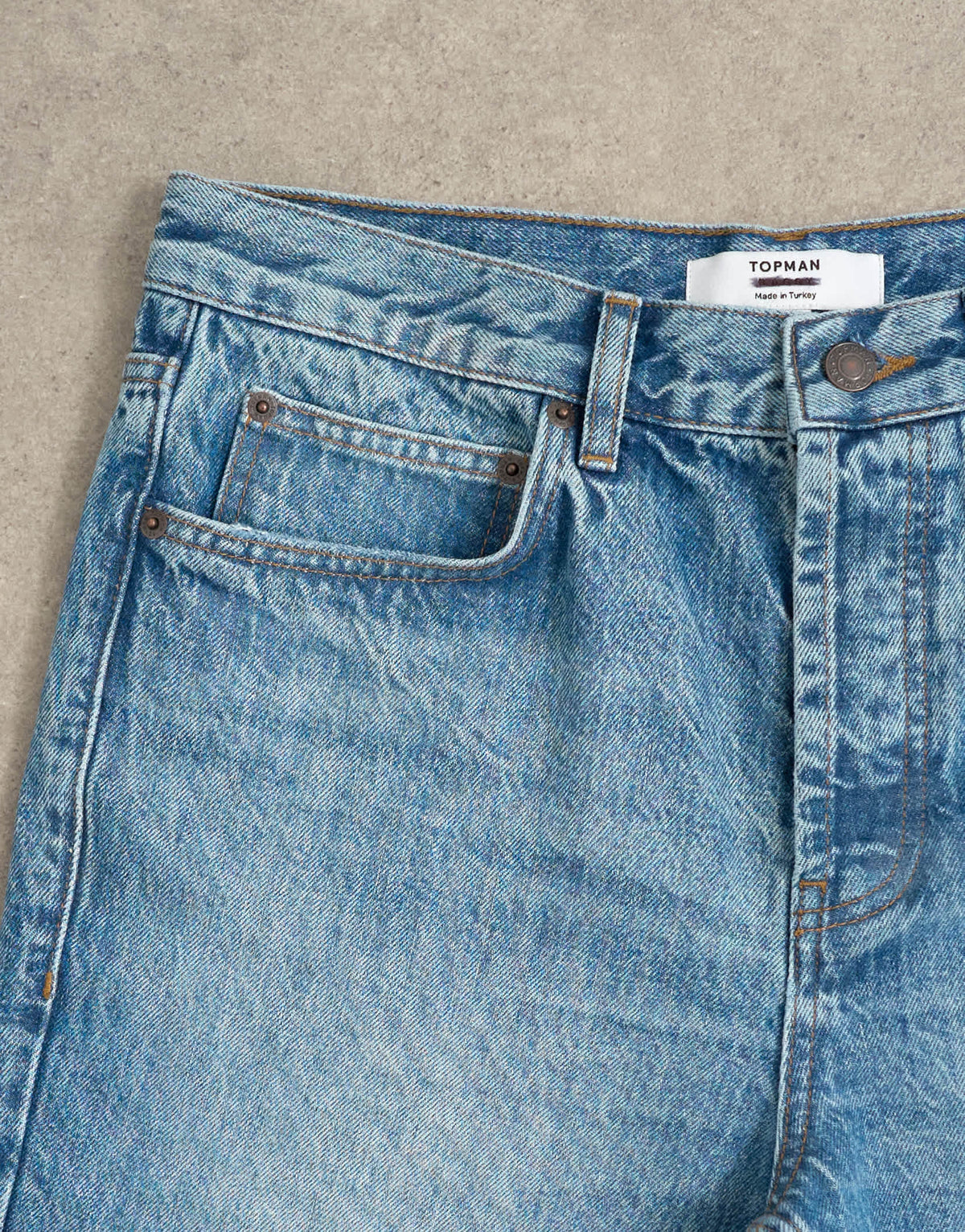 Topman rigid straight jean in mid wash