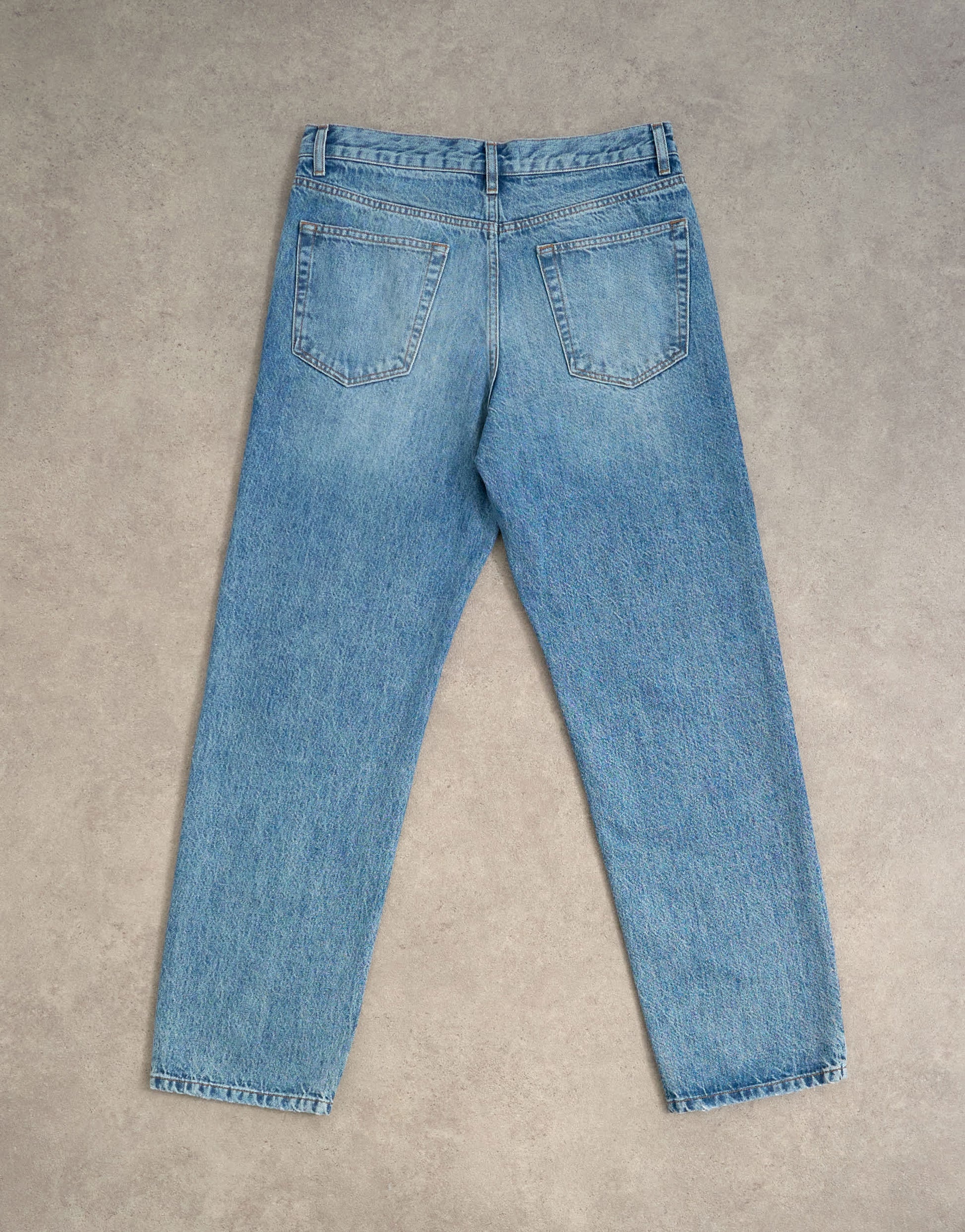 Topman rigid straight jean in mid wash