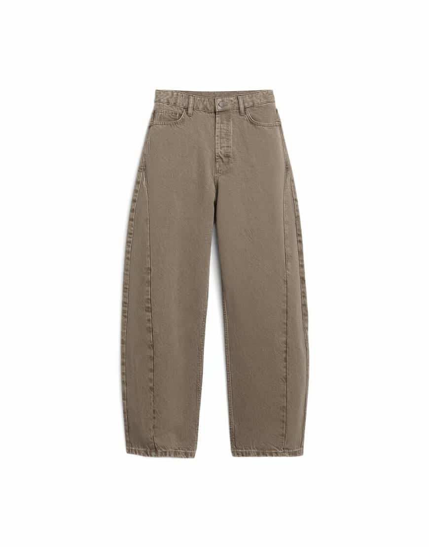 Topman rigid barrel jean in light brown