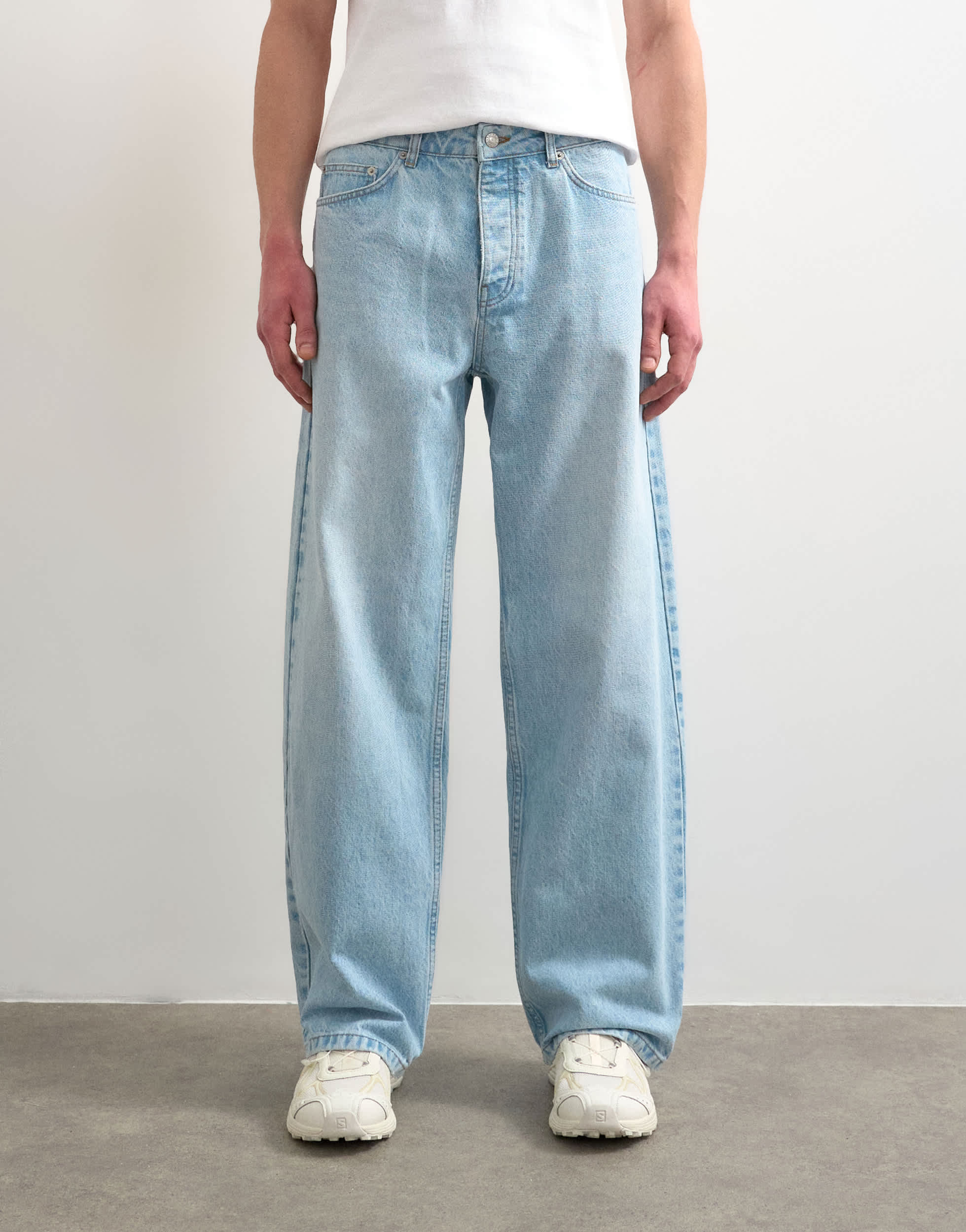 Topman Rigid Baggy Jeans in heller Waschung