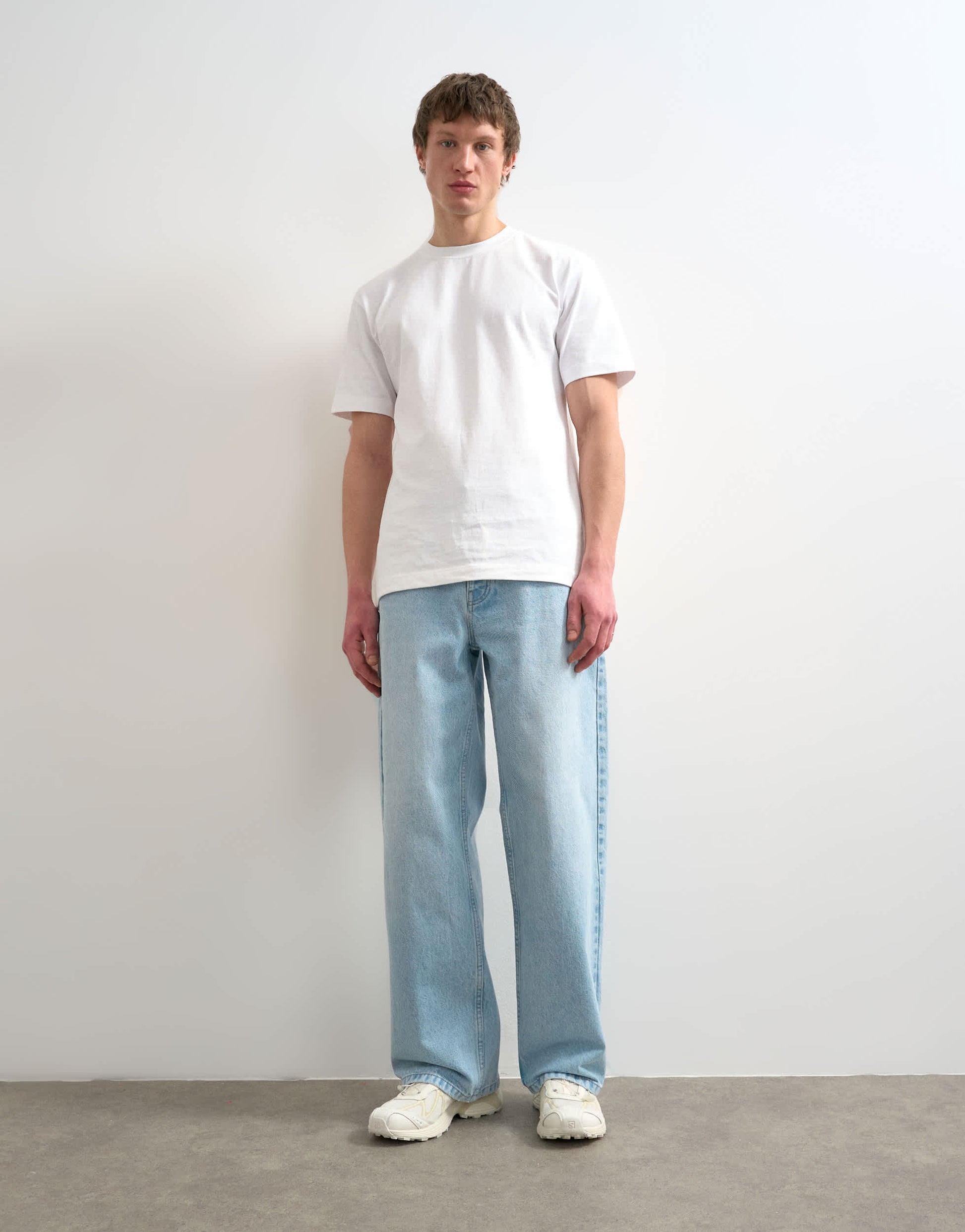 Topman rigid baggy jean in light wash