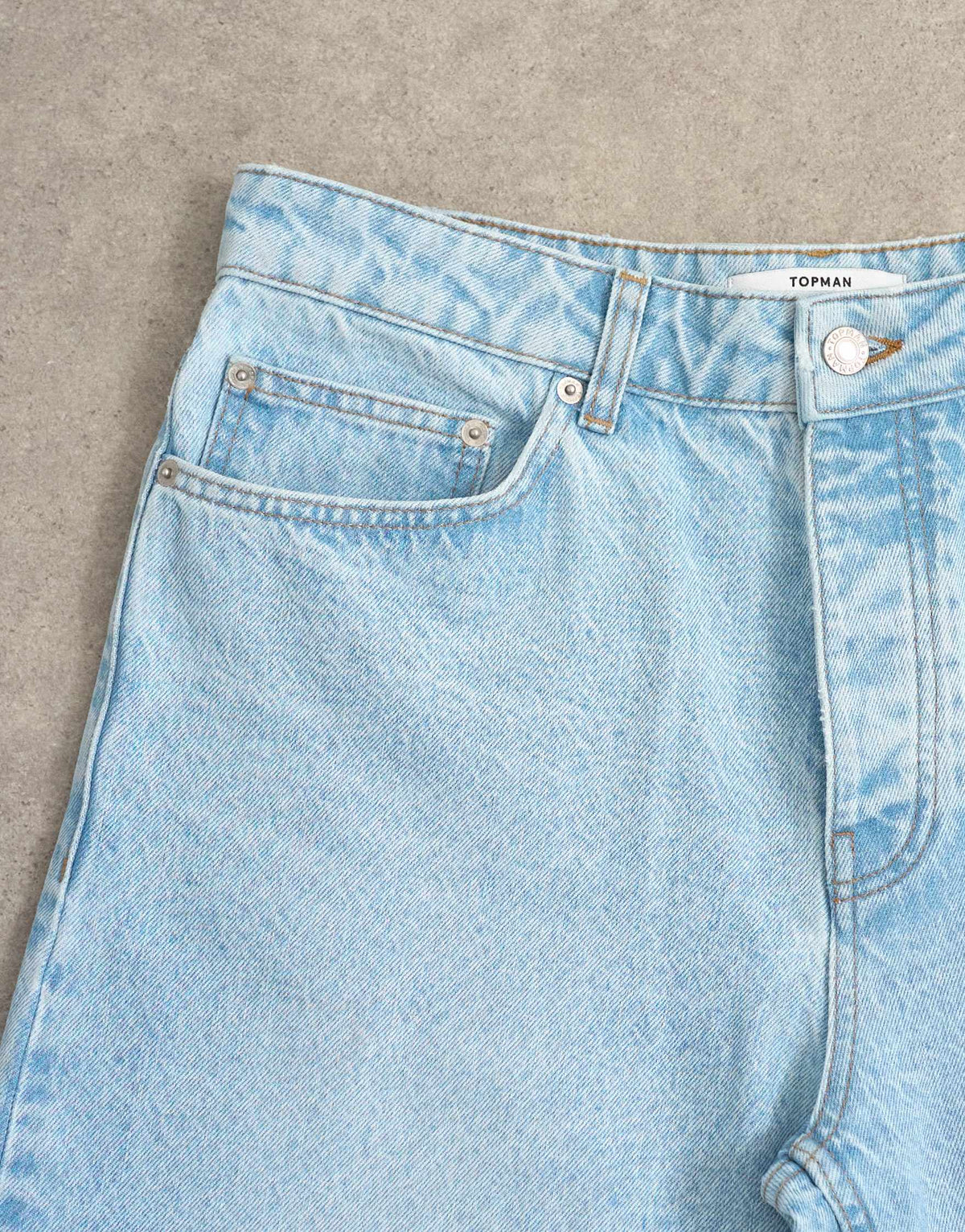 Topman rigid baggy jean in light wash