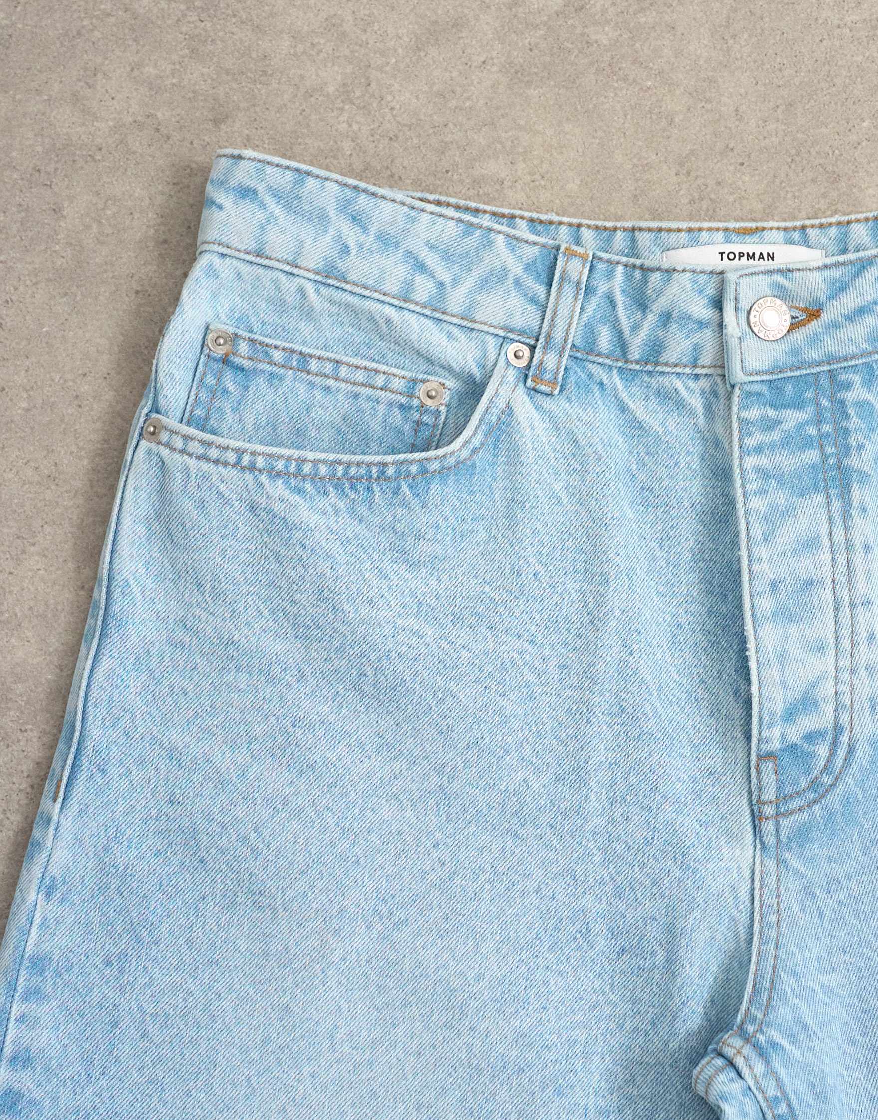 Topman rigid baggy jean in light wash