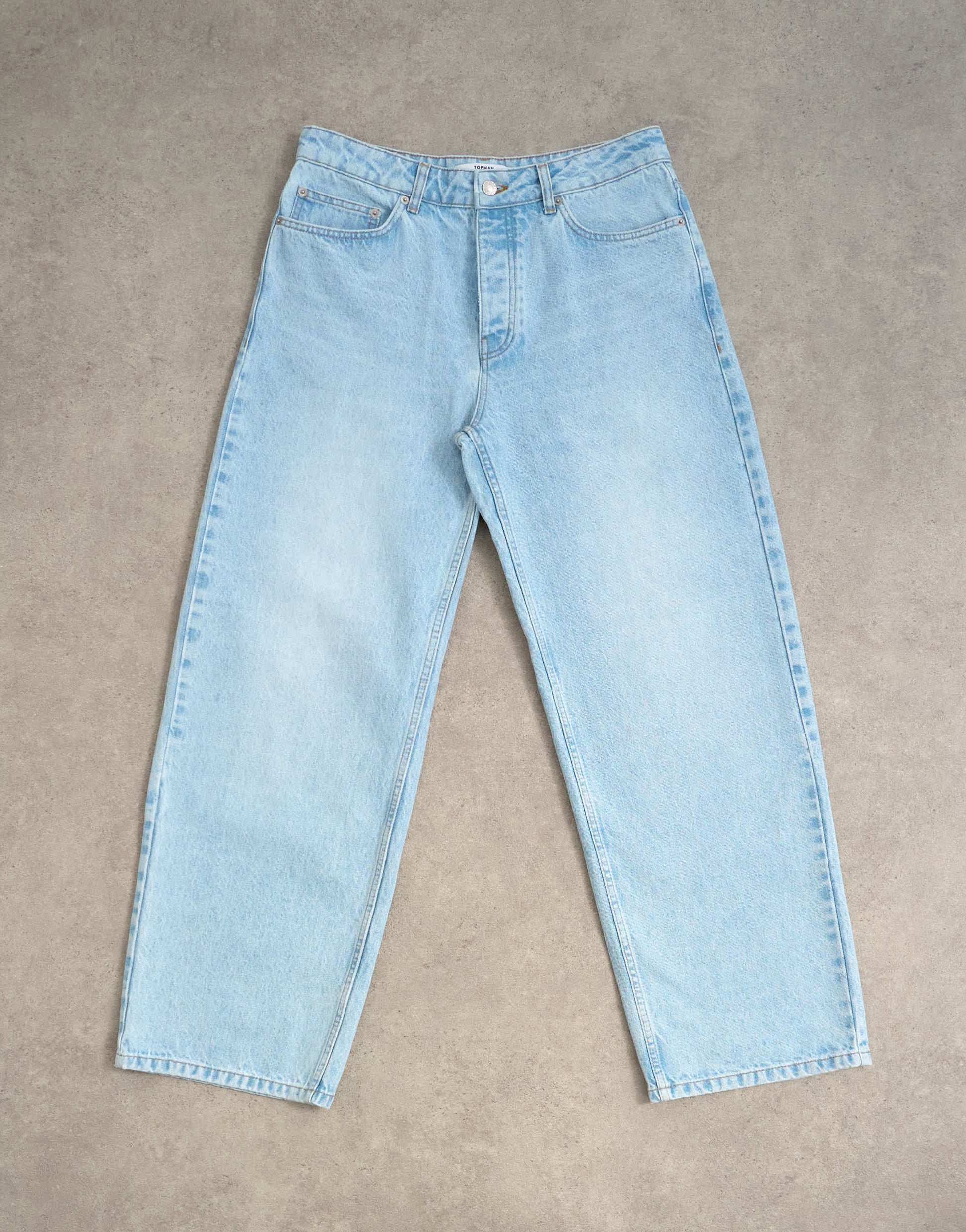 Topman rigid baggy jean in light wash