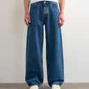 Topman rigid baggy jean in mid wash