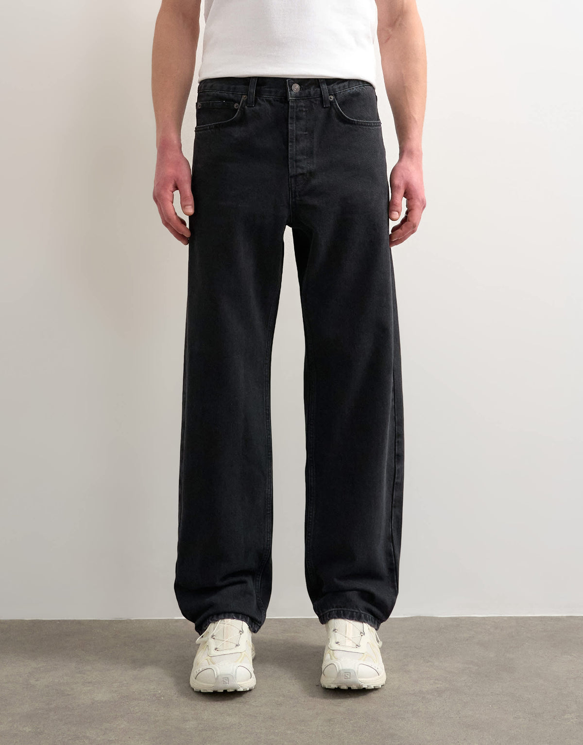 Topman rigid straight jean in washed black