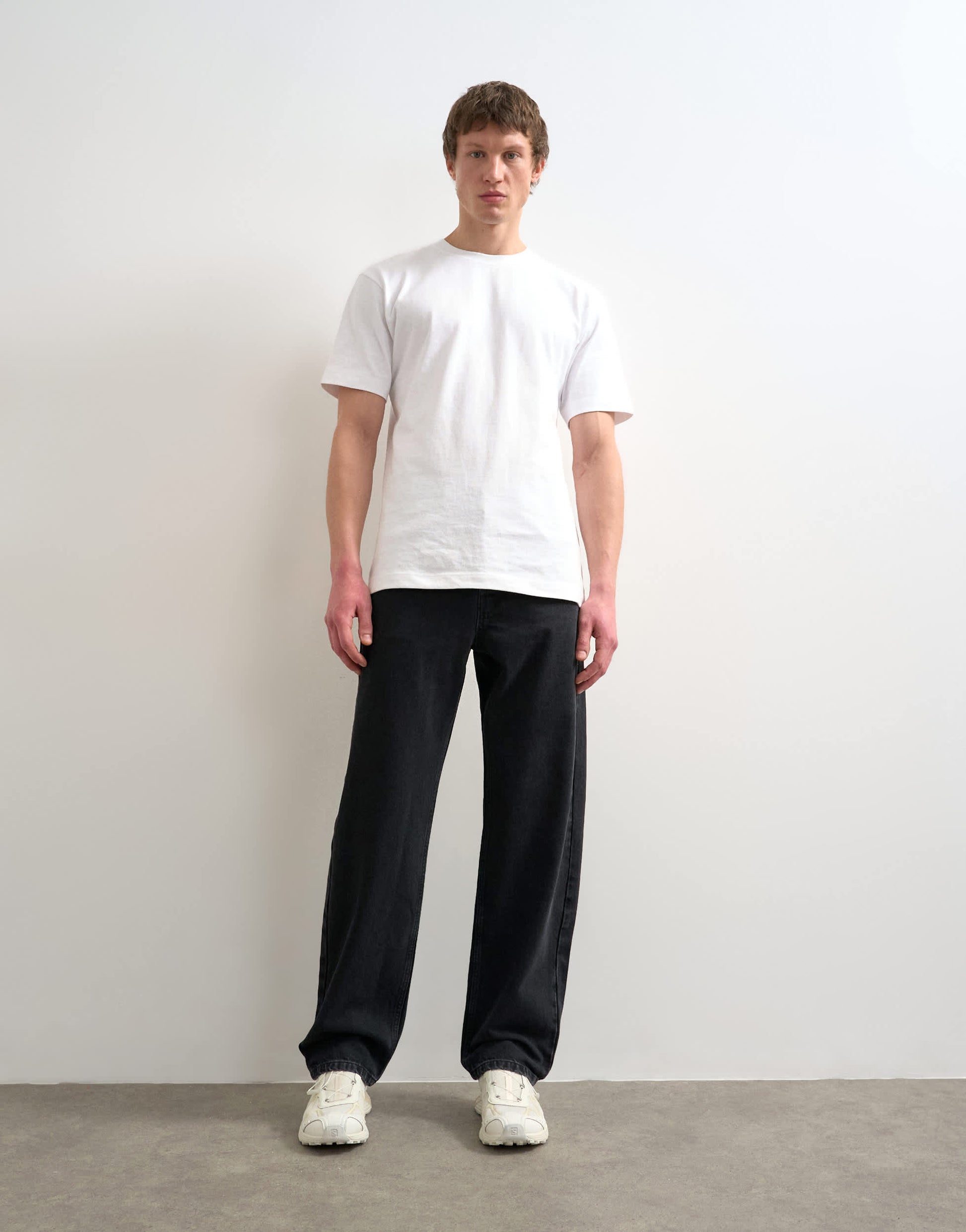 Topman rigid straight jean in washed black