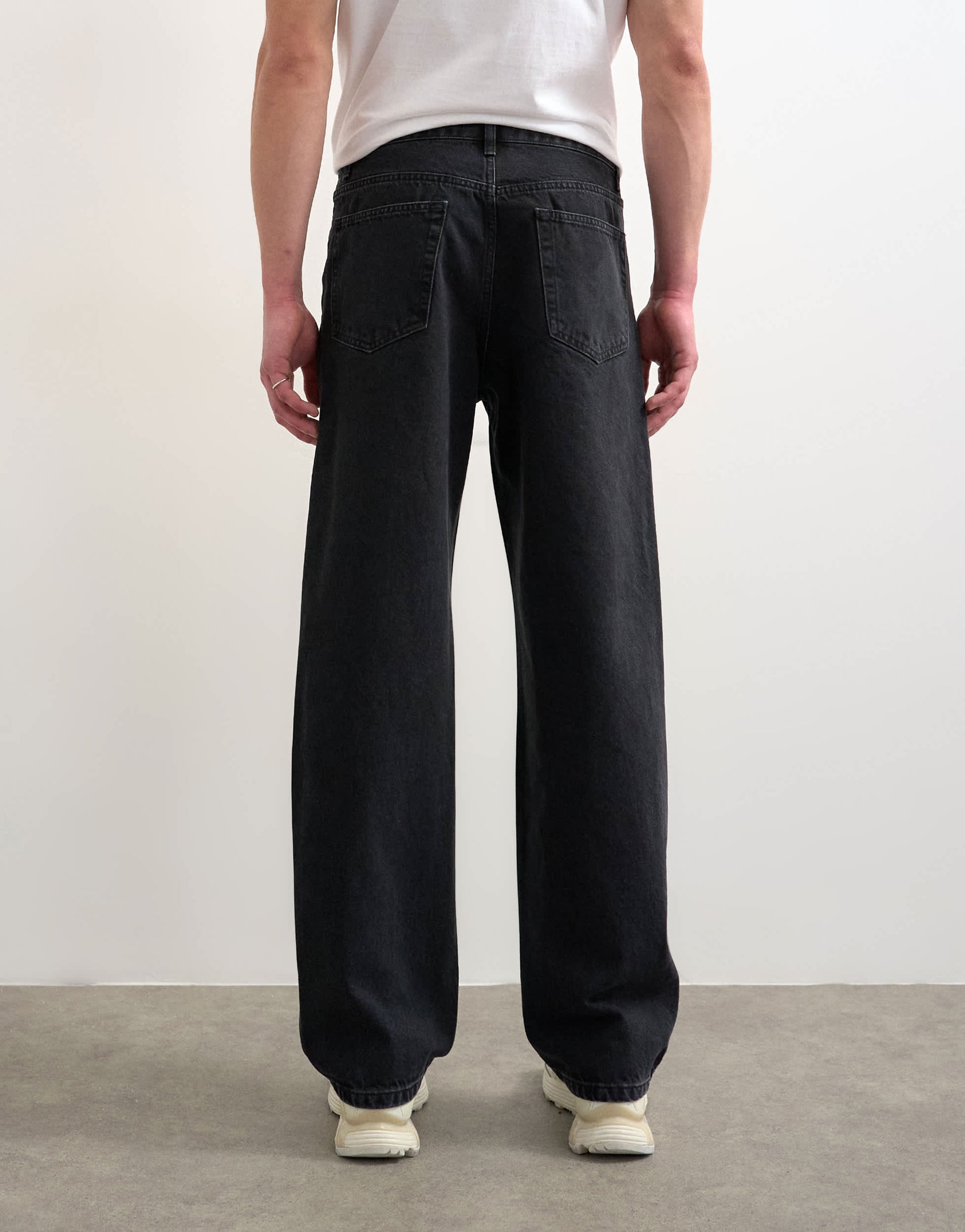 Topman rigid straight jean in washed black