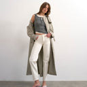 Topshop Runway mid rise straight jean in bone
