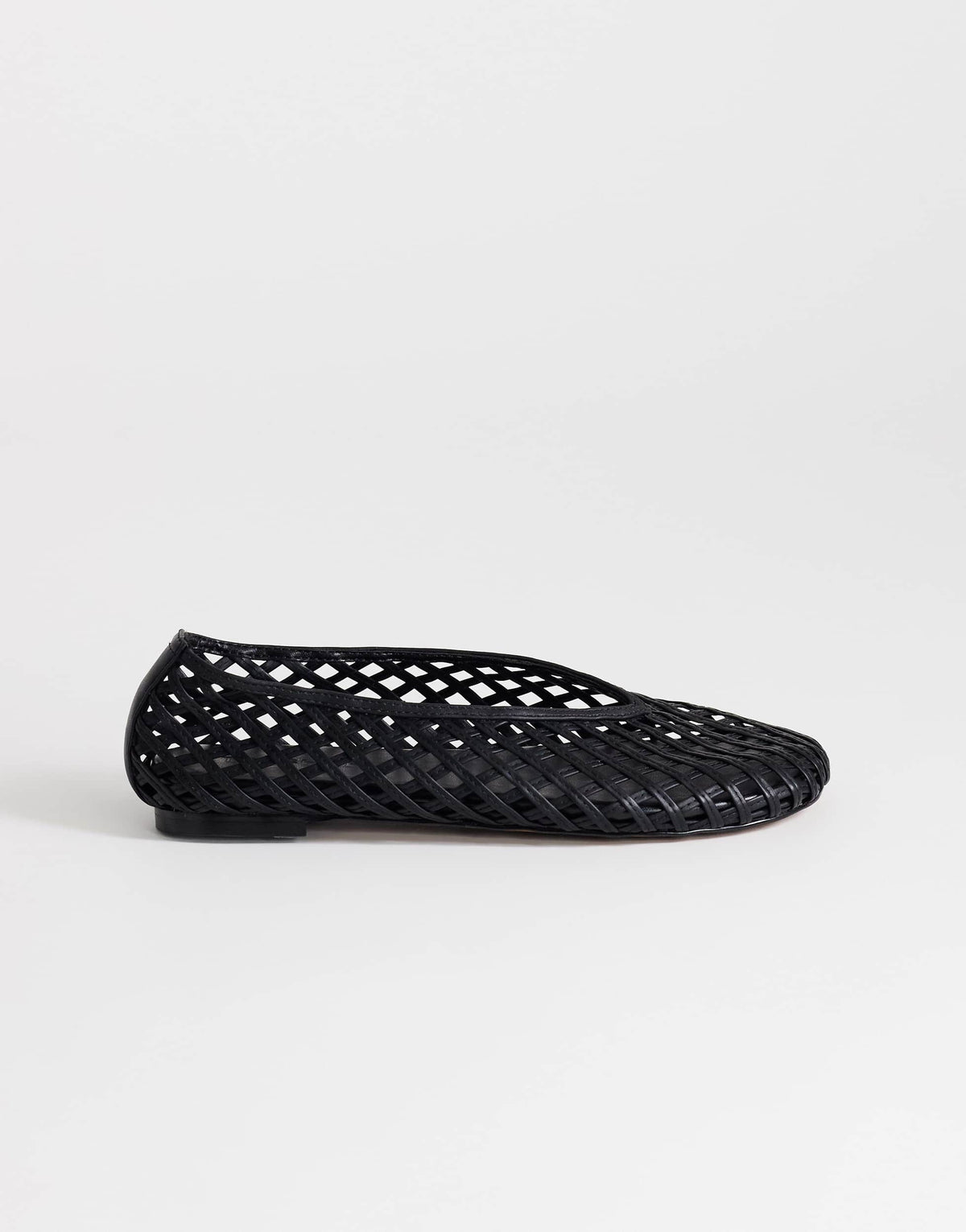 Topshop Luna woven ballet flat in black