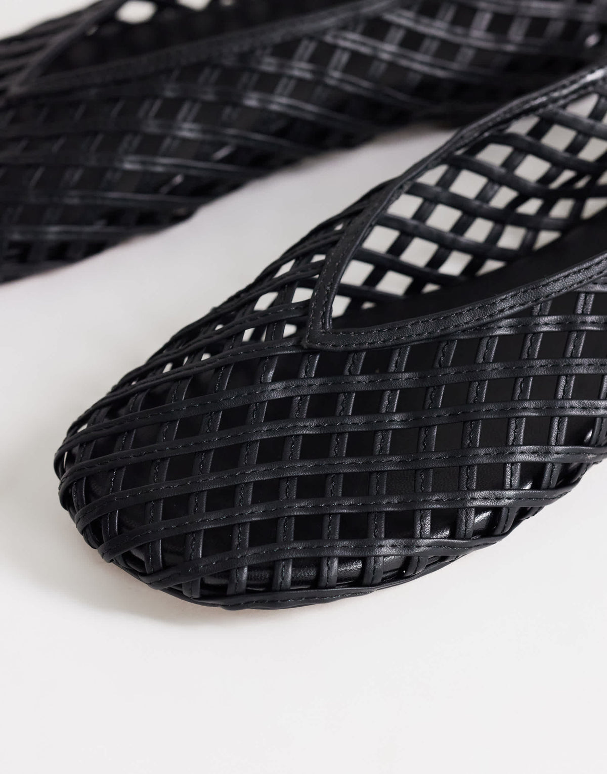 Topshop Luna woven ballet flat in black