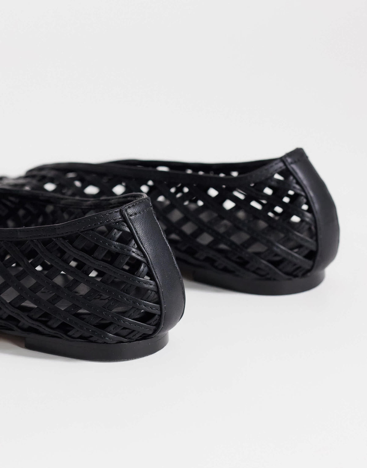 Topshop Luna woven ballet flat in black