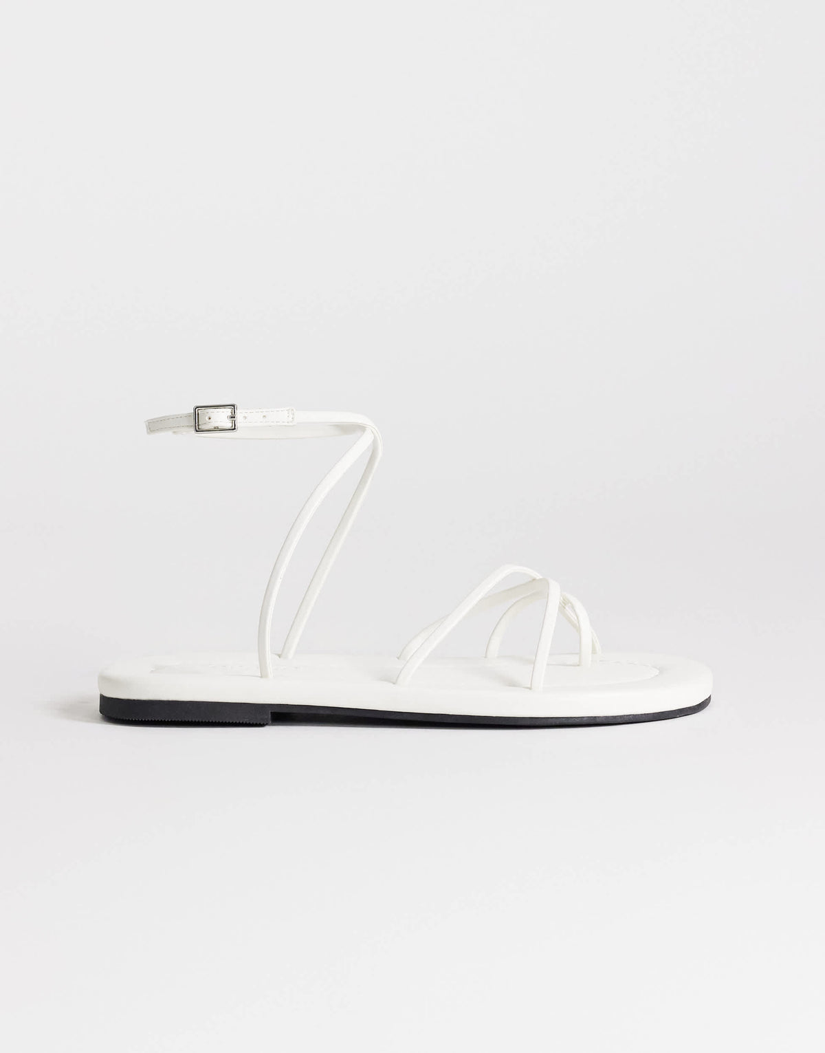 Topshop Emma strappy flat sandal in white