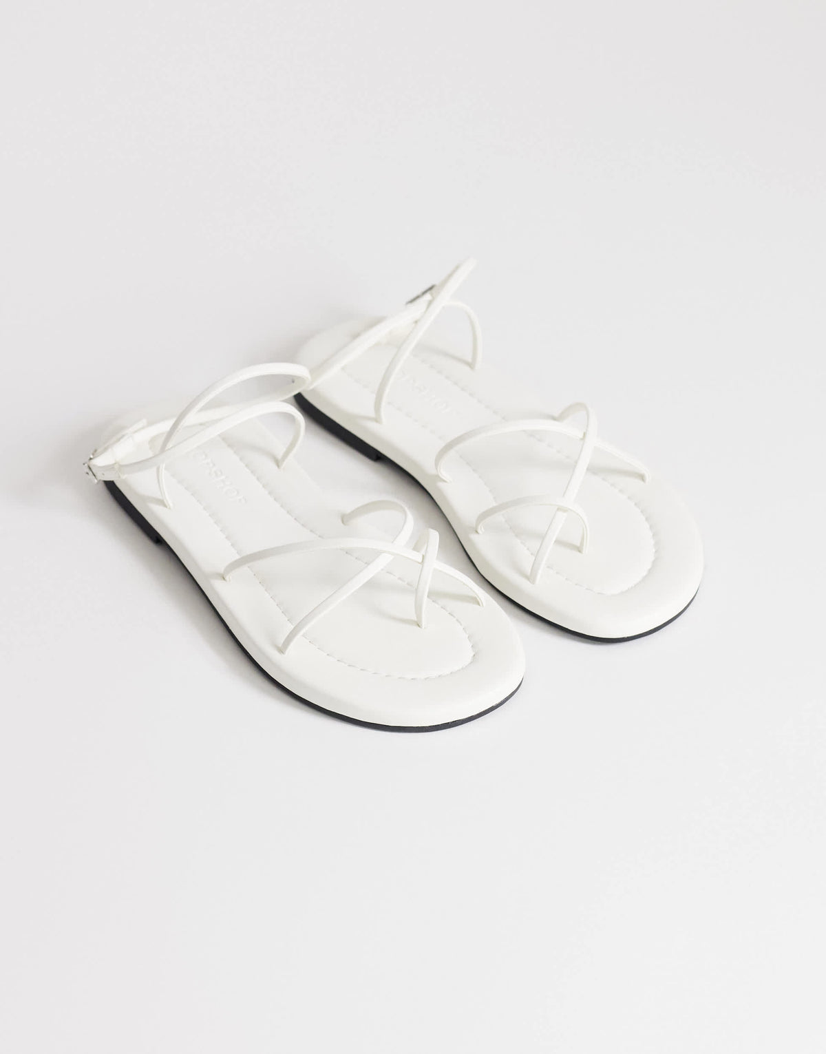 Topshop Emma strappy flat sandal in white