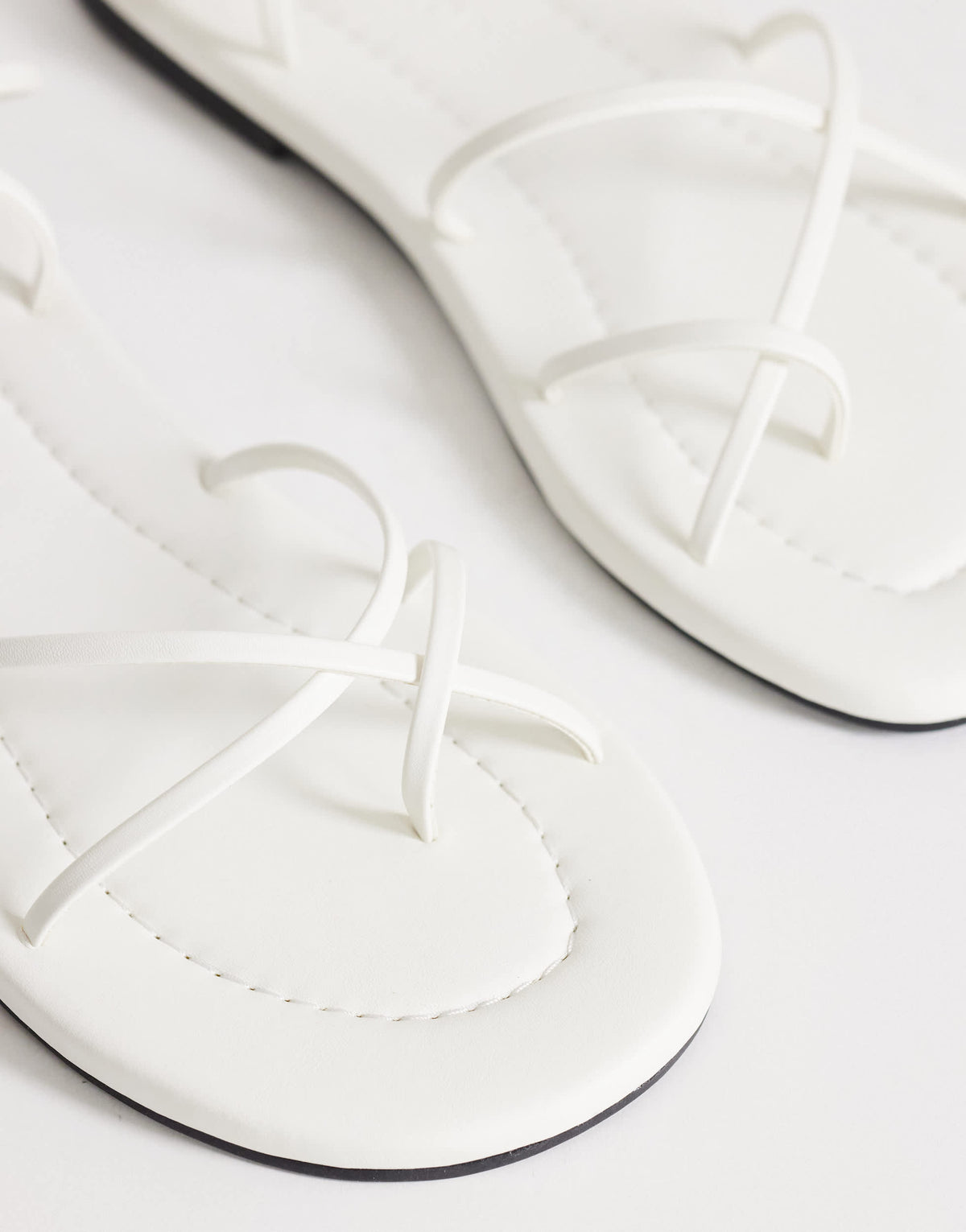 Topshop Emma strappy flat sandal in white