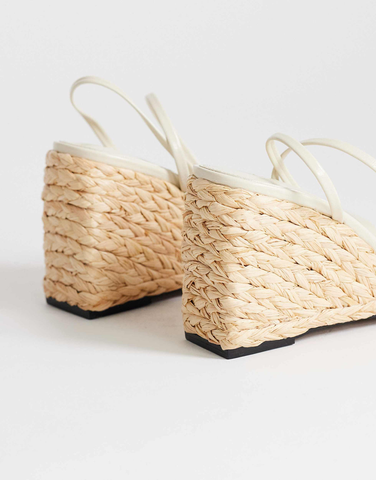 Topshop Elysia raffia two part sandal in off white