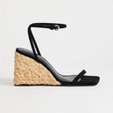 Topshop Elysia raffia two part sandal in black