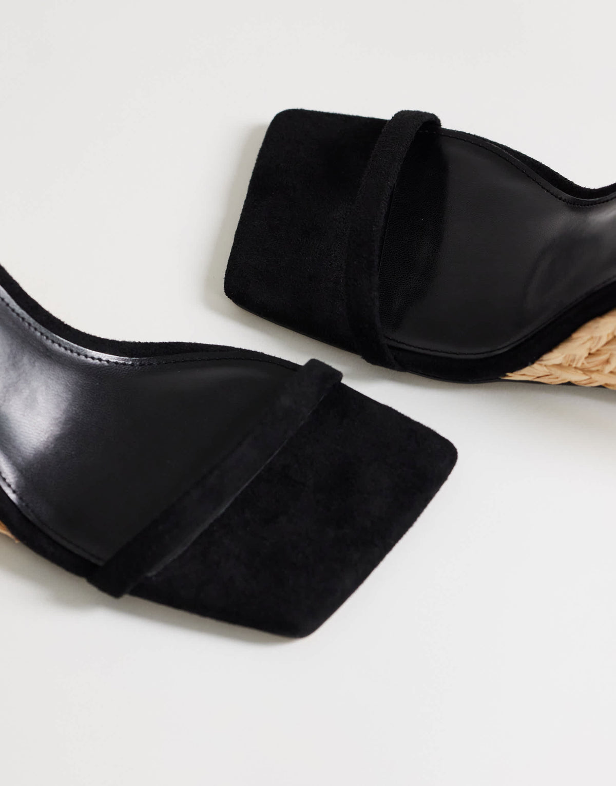 Topshop Elysia raffia two part sandal in black