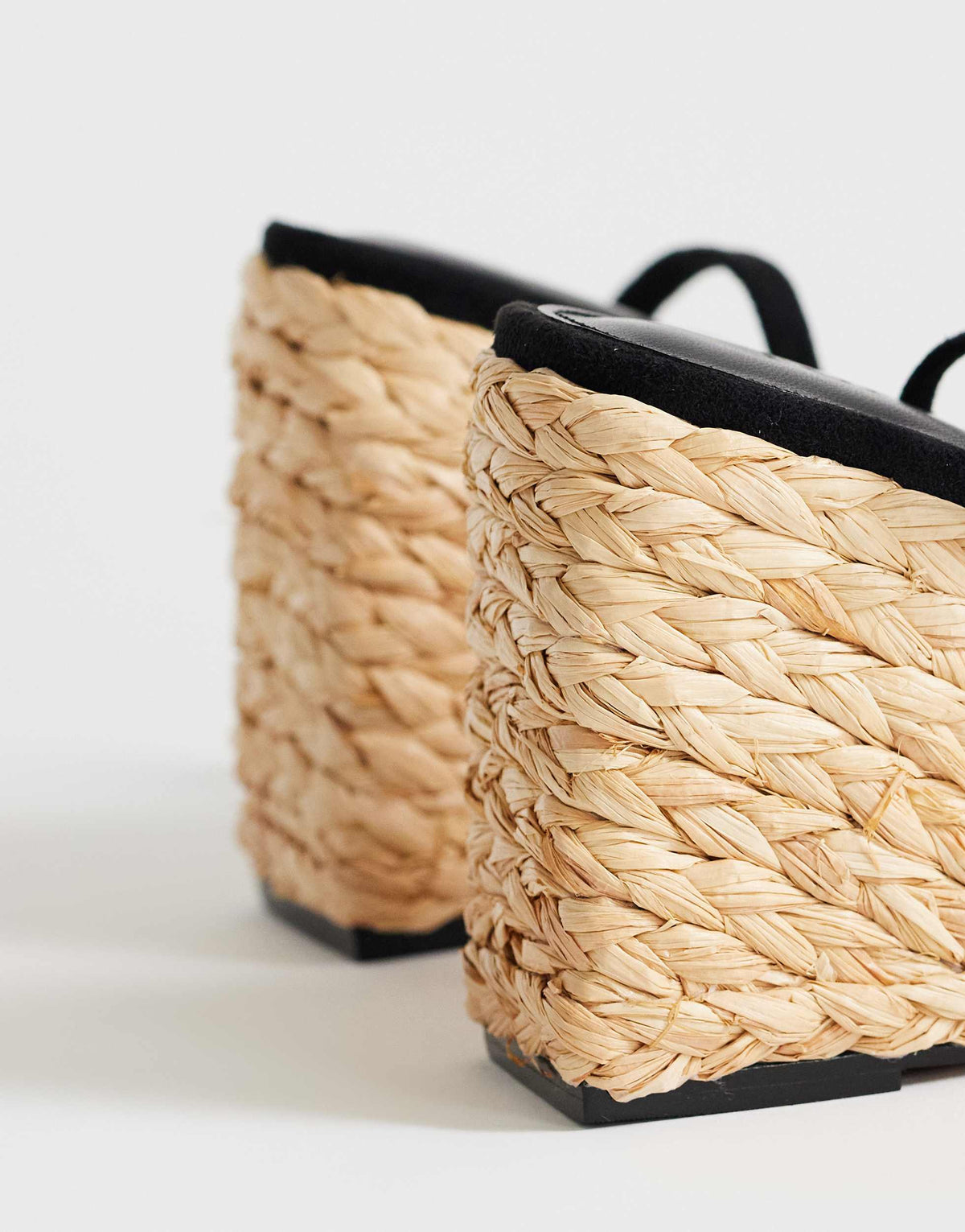 Topshop Elysia raffia two part sandal in black